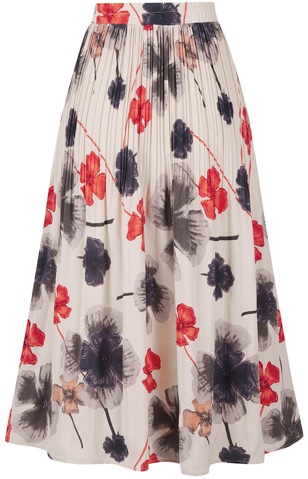 Basoteeuo Women's Leopard Print Midi Skirt - High Waisted A-Line Pleated Long Skirt with Shirring Detail | Perfect for Casual Wear, Office Outfits & Date Nights