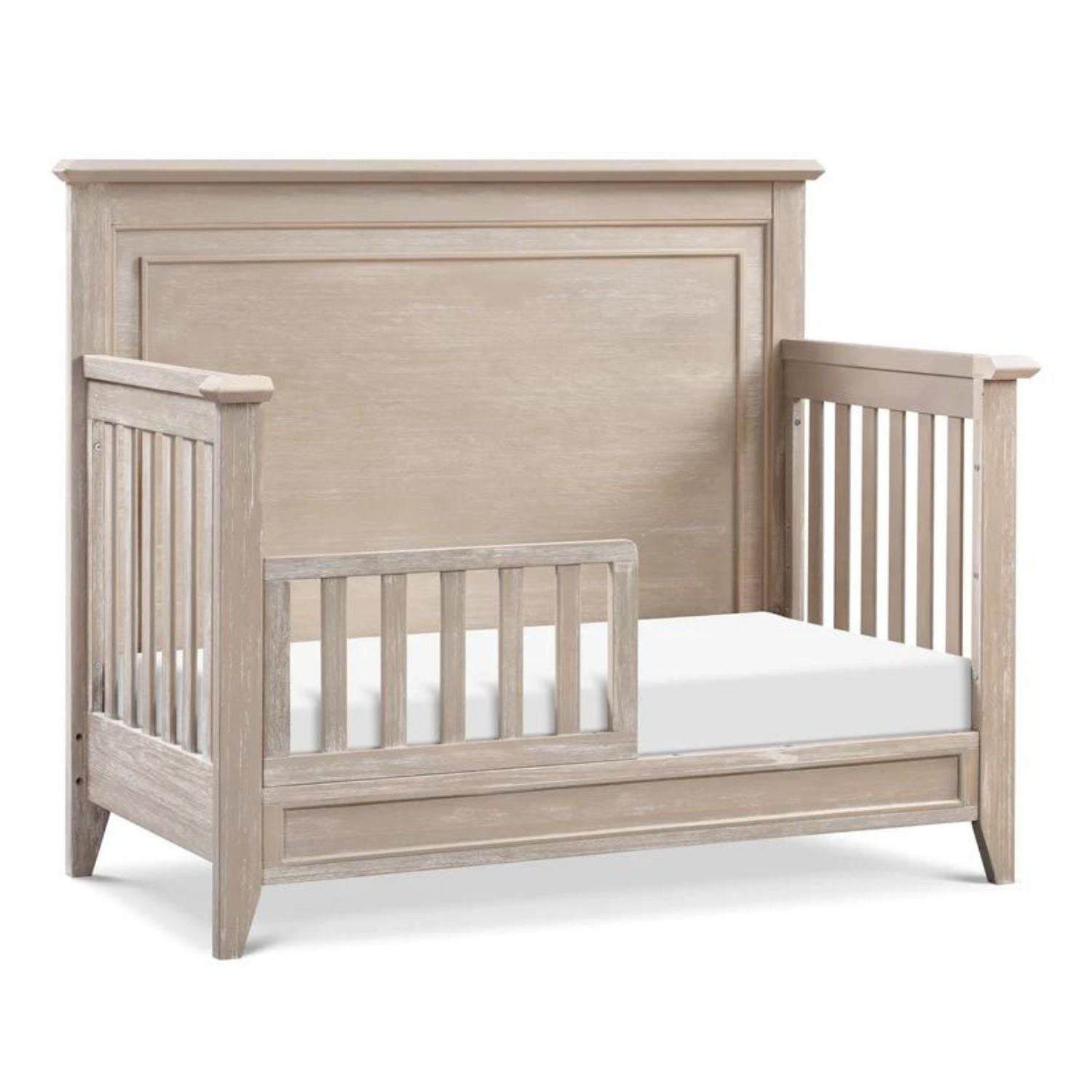 Beckett Rustic 4-in-1 Convertible Flat Top Crib - White Wooden Baby Crib for Nursery, Toddler Bed & Daybed - Perfect for Modern Farmhouse & Transitional Nursery Decor