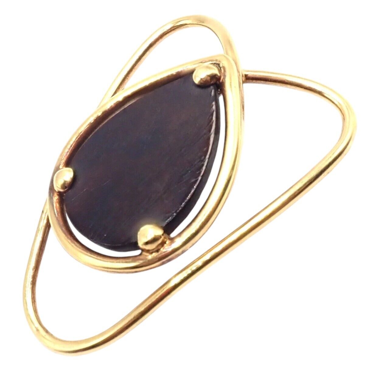 Authentic Van Cleef & Arpels 18k Yellow Gold LetterWood Money Clip - Vintage Luxury Money Clip for Cash & Credit Cards - Perfect for Gifts, Weddings & Business Professionals