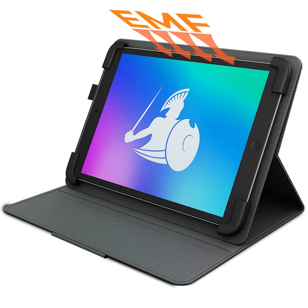 DefenderShield EMF Protection Tablet Case – Universal Fit for iPad & Tablets with 360° Kickstand, Secure Grip & Durable Radiation Shield – Perfect for Work, Travel & Home Use (Medium Size)