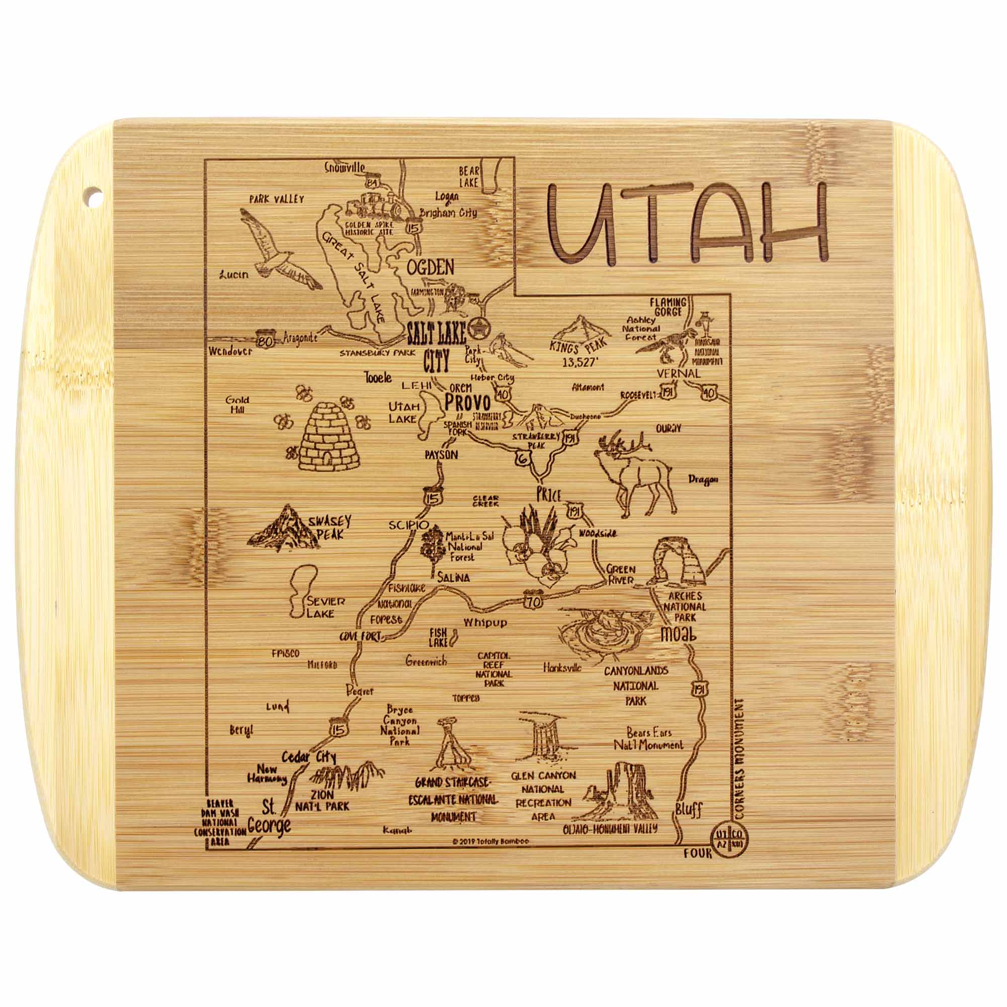 Premium Utah-Themed Wooden Cutting Board - 11