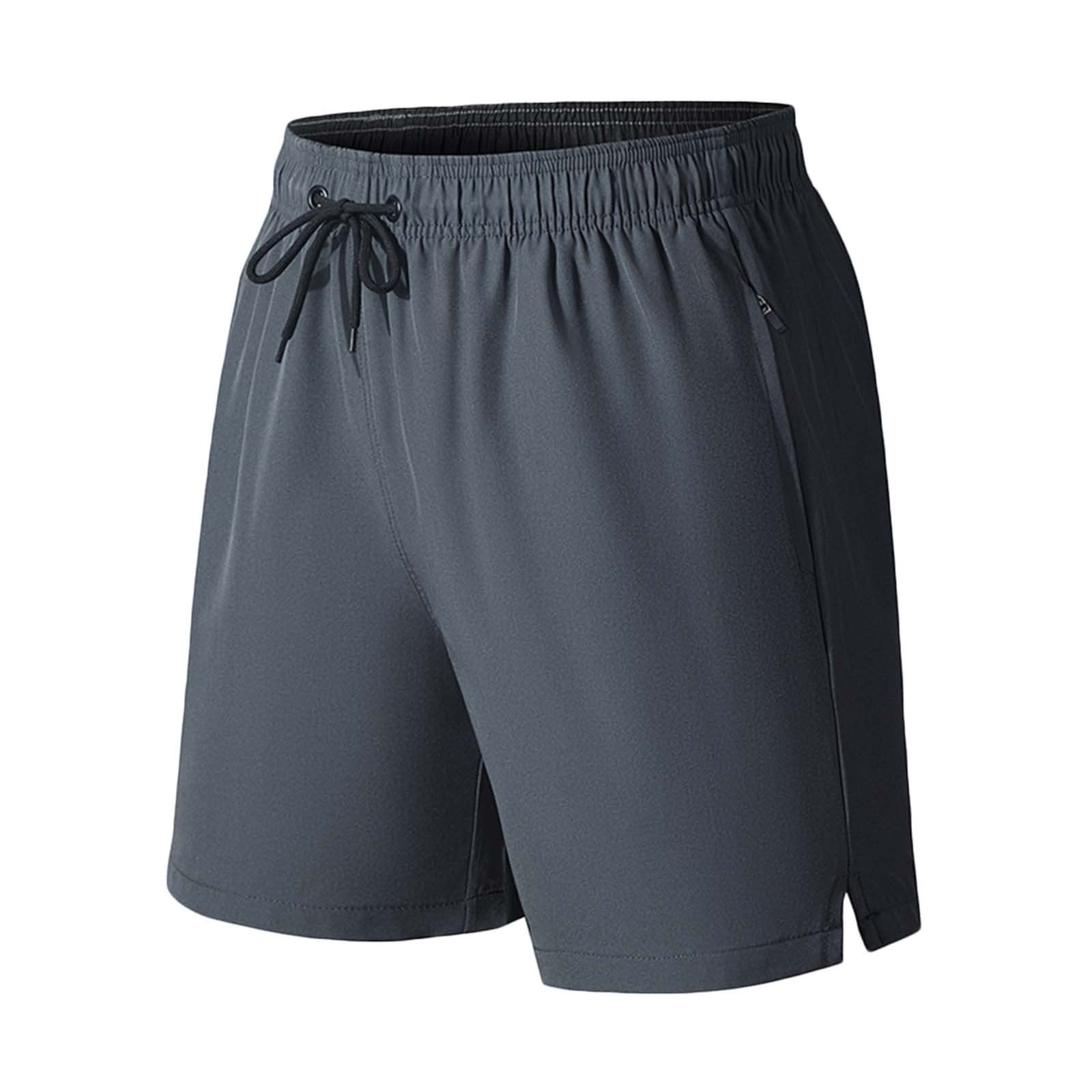 Men's Athletic Shorts - Solid Color Elastic Waist Quick-Dry Workout Shorts for Gym, Running & Beach | Ozmmyan Fitness Apparel