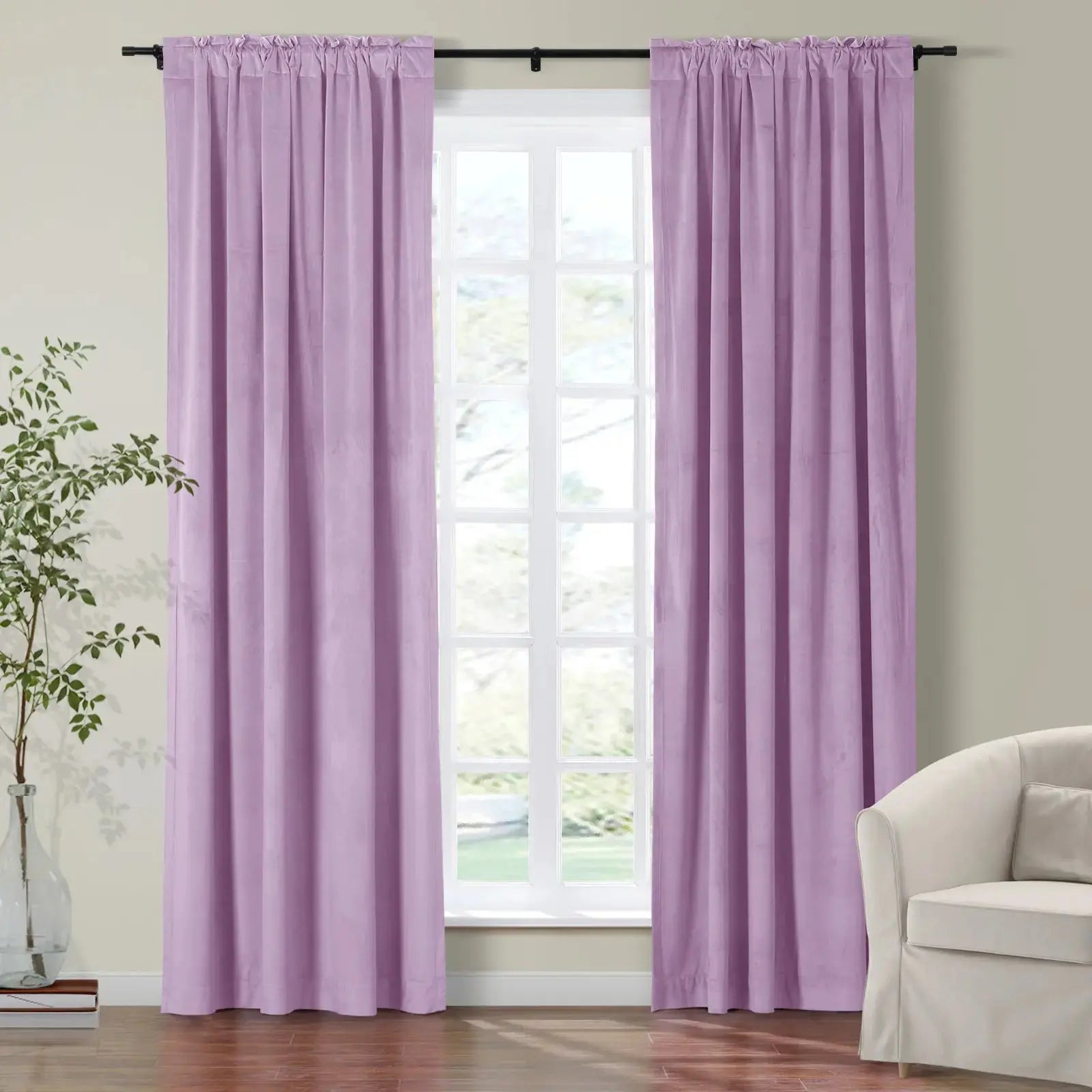 Luxury Birkin Velvet Curtains - Soft Blackout Drapes for Living Room & Bedroom - Premium Soundproof Thermal Insulated Window Treatments for Home Decor