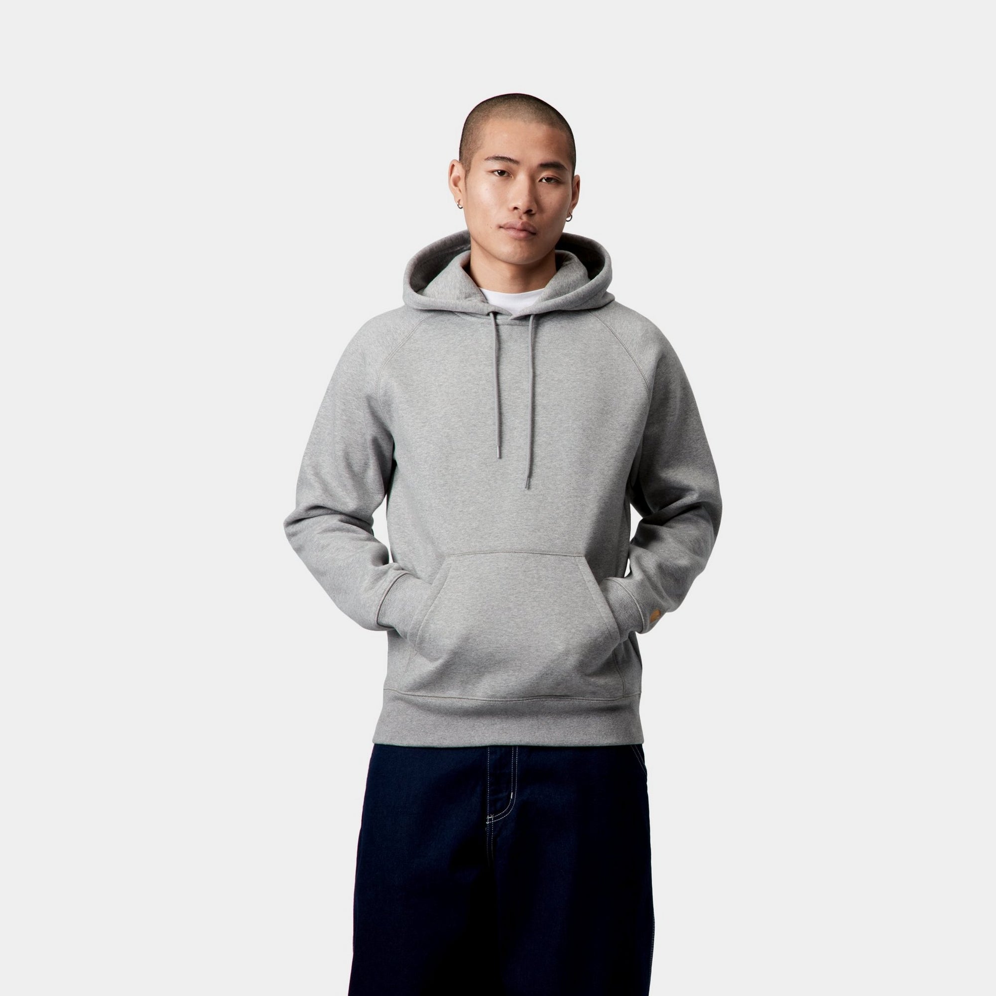 Men's Hooded Chase Sweatshirt - Soft Cotton Pullover with Kangaroo Pocket | Grey Heather | Casual Streetwear for Everyday Comfort & Outdoor Activities