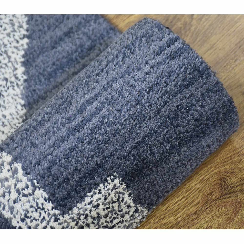Hand Knotted Wool Geometric Area Rugs 5'x8' - Modern Rectangle Light Gray White Medium Pile Handmade Rug for Living Room, Bedroom, Office | Boho Chic Home Decor & Cozy Floor Covering