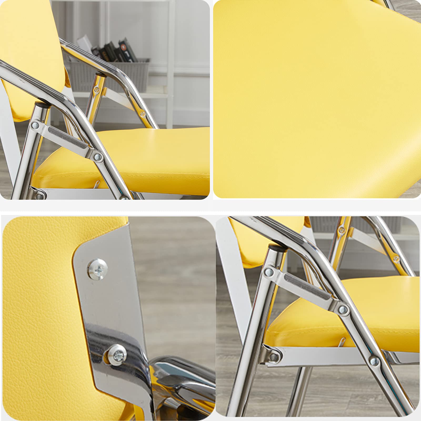 JHSLXD Folding Chair - Portable & Space-Saving Orange Chair for Home, Office, Dorm & Outdoor Use - Perfect for Dining, Meetings, Training, Reading & Lounging - Sturdy Backrest & Comfortable Seating Furniture