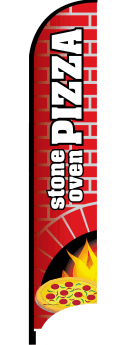 Premium Feather Flag Banner for Stone Oven Pizza - Outdoor Advertising & Restaurant Promotion - Perfect for Pizzerias, Food Trucks & Events