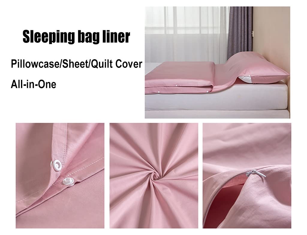Ultralight Adult Sleeping Bag Liner for Camping & Travel - Compact Single/Double Sleeping Bag Padding - Clean & Comfortable - 5 Sizes (100x210cm, Pink) - Perfect for Backpacking, Hiking & Outdoor Adventures