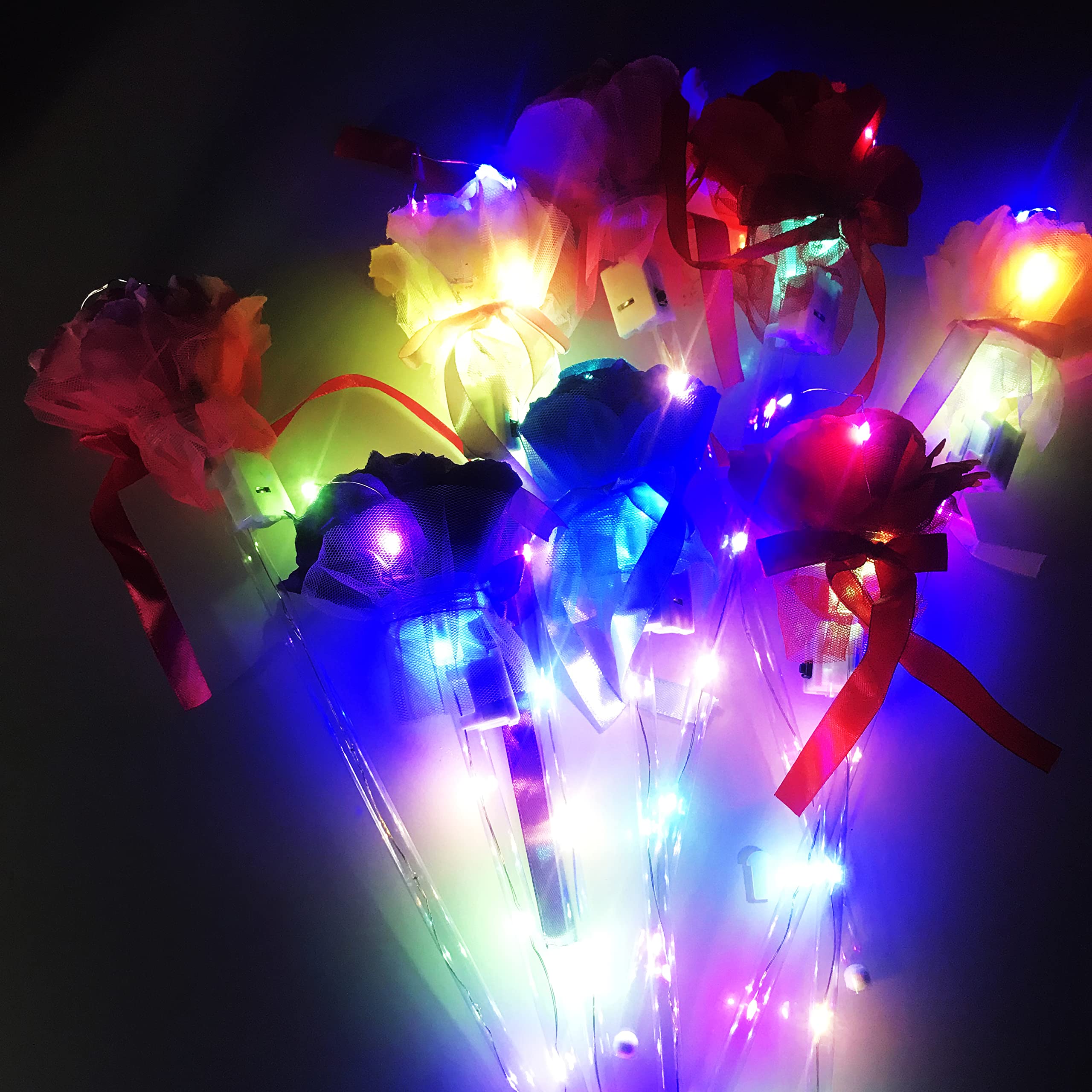 LED Light Up Flashing Glow Sticks - 10-Pack Colorful Party Wands for Birthday, Wedding, Rave & Night Events - Perfect for Concerts, Festivals, Pool Parties & Dance Floors