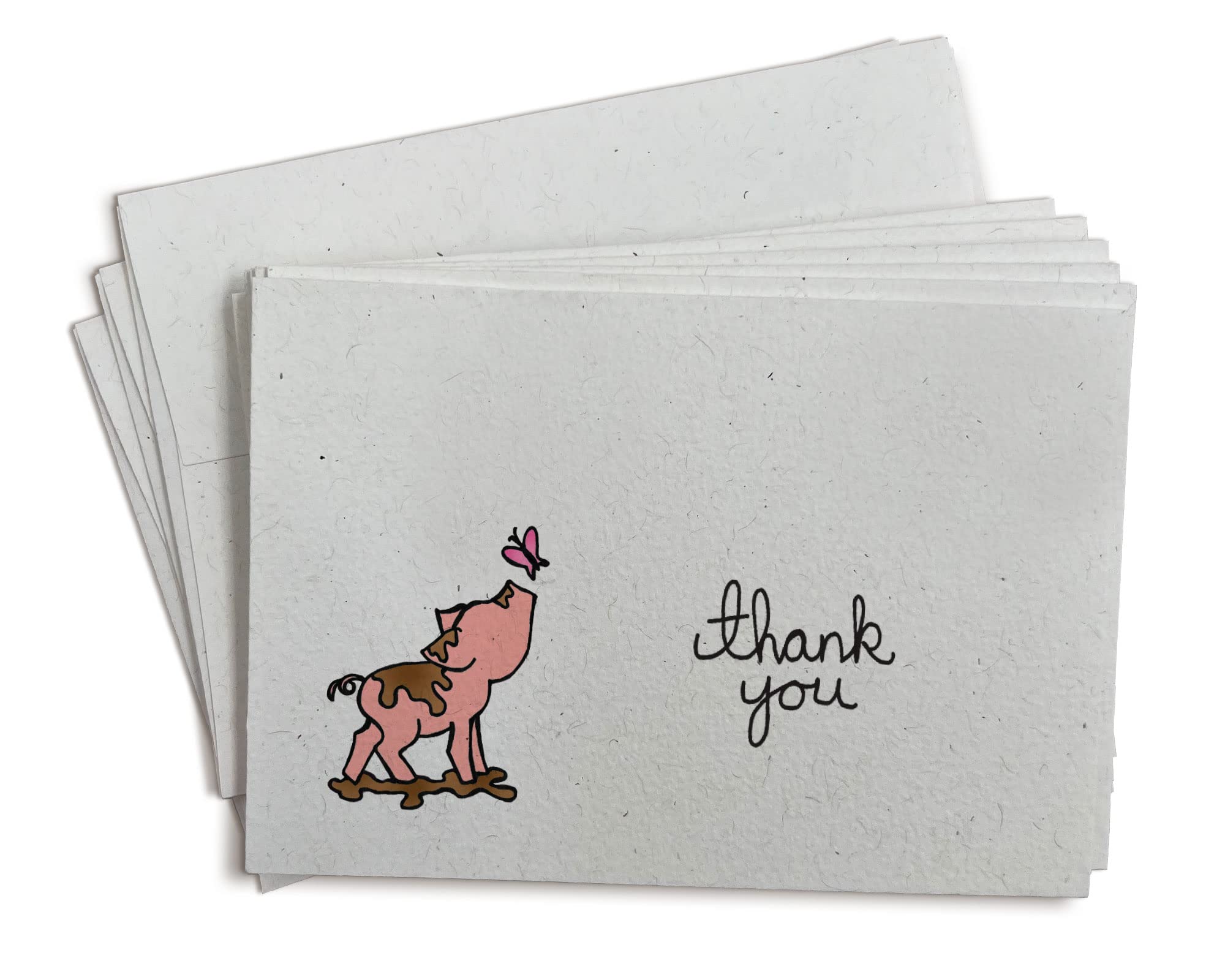 Little Piggy Thank You Cards - Set of 24 Cute Greeting Cards with Matching Envelopes | Perfect for Appreciation Gifts, Baby Showers & Teacher Thank You Notes