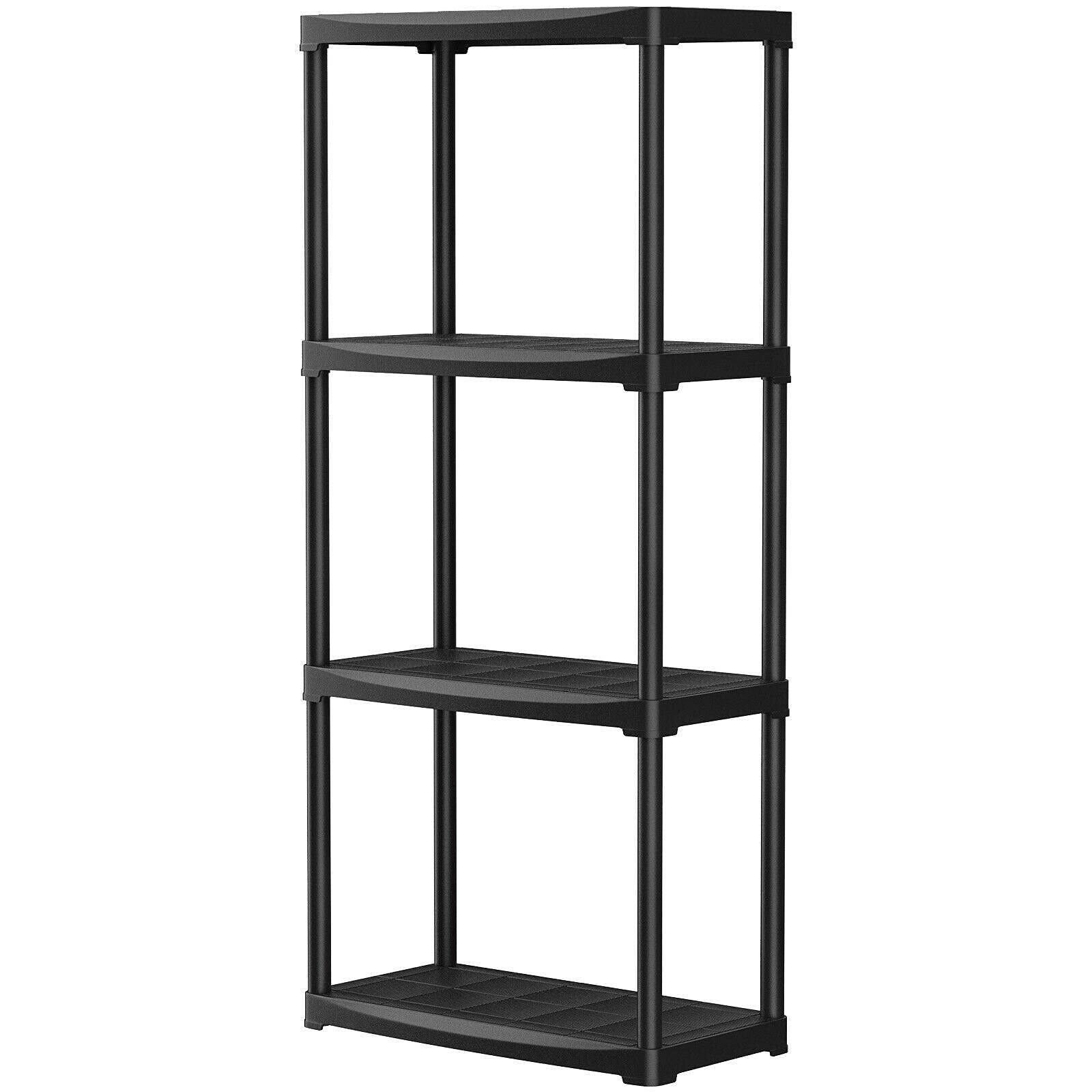4-Tier Heavy Duty Storage Rack Shelf Unit - Multipurpose Garage Shelving System for Home, Garage & Warehouse Organization - Perfect for Storing Tools, Sports Equipment & Household Items