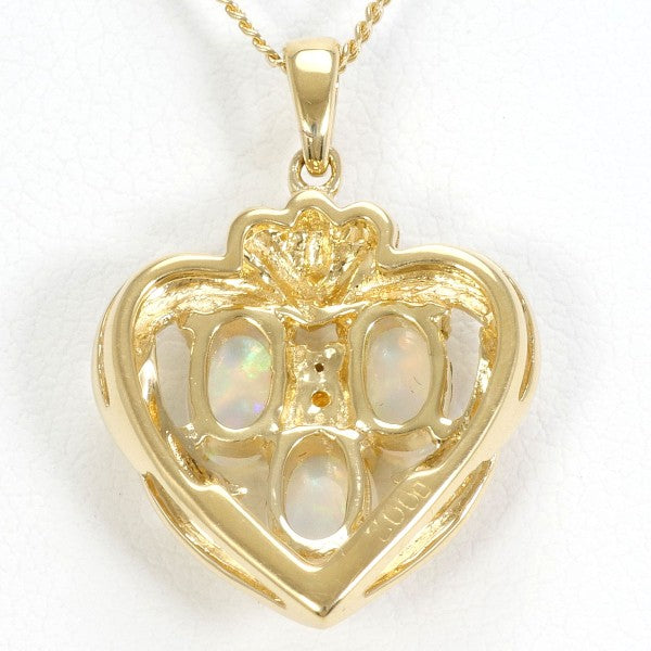 18K Yellow Gold Opal Diamond Necklace for Women - Elegant Handmade Jewelry Gift for Birthday, Anniversary & Special Occasions