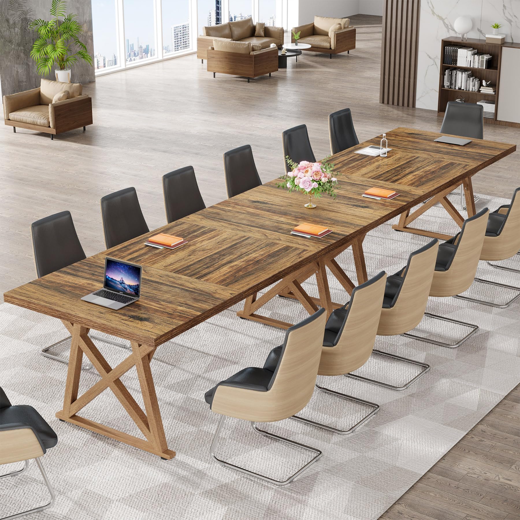 Tribesigns 71 Inch Modern Wooden Conference Table - 6ft Large Boardroom Table for 8 People - Durable Meeting & Seminar Table for Office, Home Office, and Business Meetings