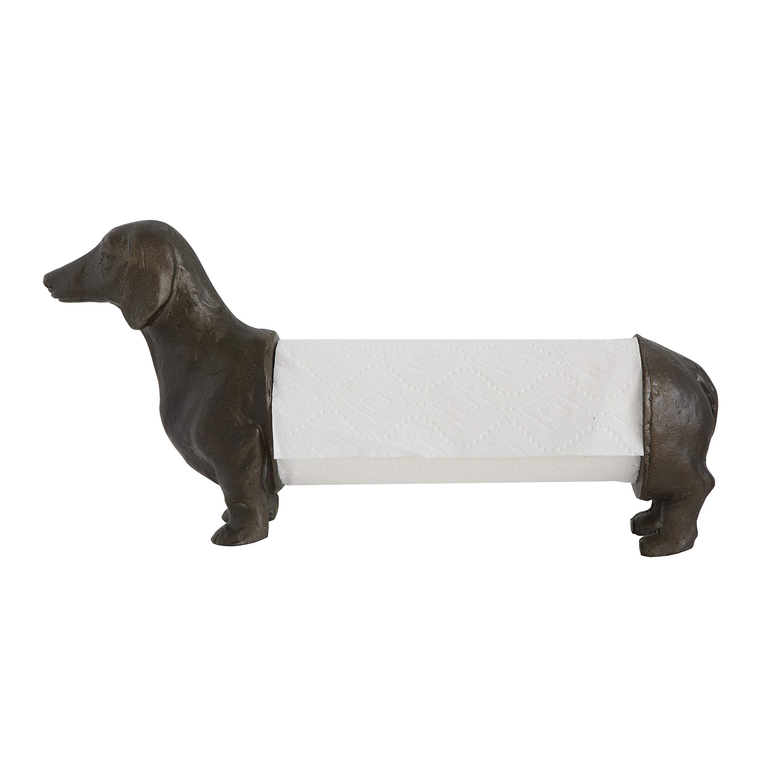 Creative Co-Op Dachshund Dog Paper Towel Holder - Bronze Kitchen Organizer for Entertaining & Home Decor - Perfect for Kitchen, Bar, or Party Use