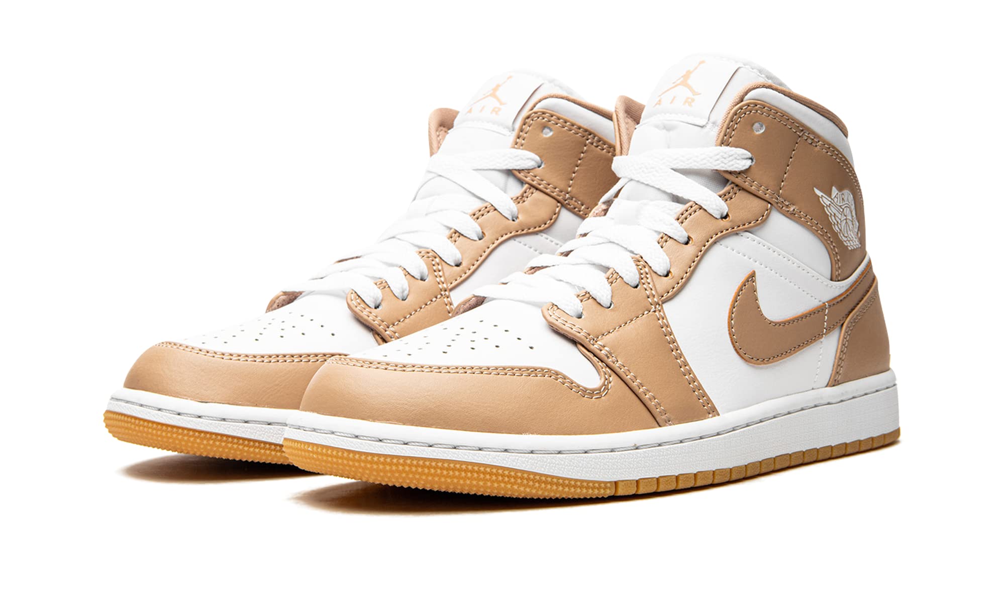 Jordan Men's Air 1 Mid Basketball Shoes 554724-271 Tan/Gum Light Brown - Size 10 for Casual Wear, Street Style & Sneaker Collection