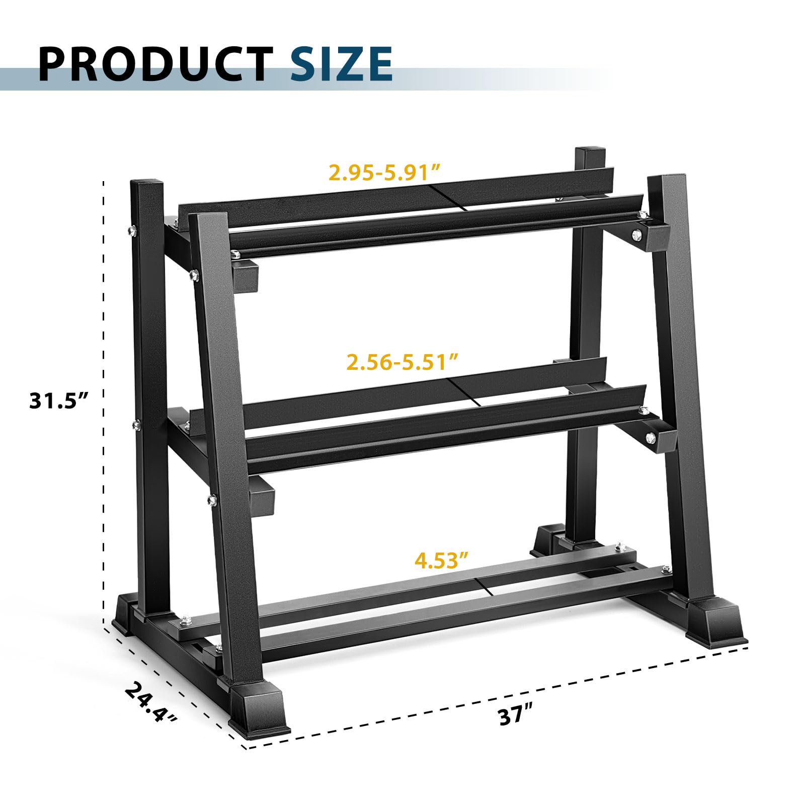 Dumbbell Rack Stand for Home Gym - Heavy Duty 1100LBS Capacity Organizer for Dumbbells, Kettlebells & Weight Plates | Perfect for Garage, Basement & Home Workout Space