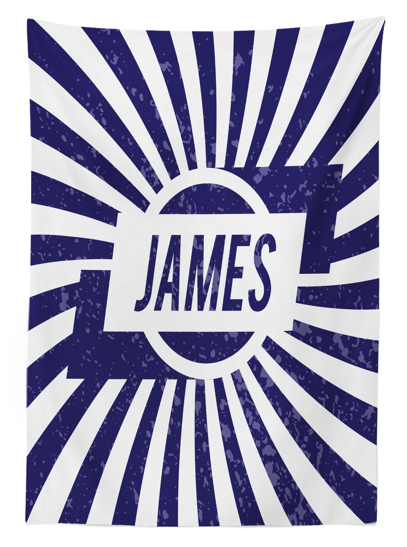 Ambesonne James Waterproof Outdoor Tablecloth - Classic Nautical Blue & White Striped Design, Washable Picnic Table Cover 58x104 Inches - Perfect for Beach Parties, BBQs, and Garden Dining