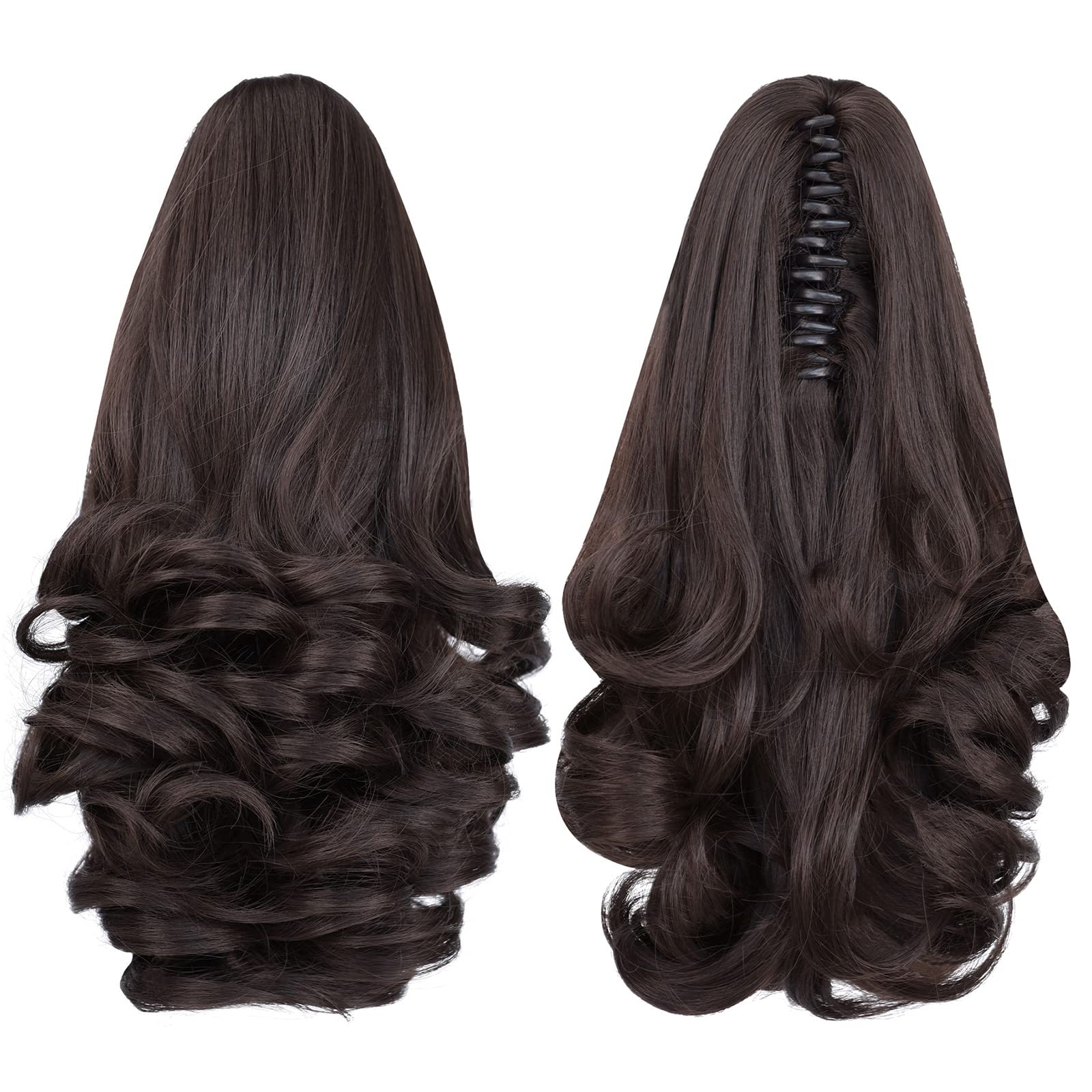 Natural Straight Ponytail Hair Extension with Claw Clip - Seamless Blonde Brown Black Hairpiece for Women - Perfect for Parties, Weddings & Everyday Styling
