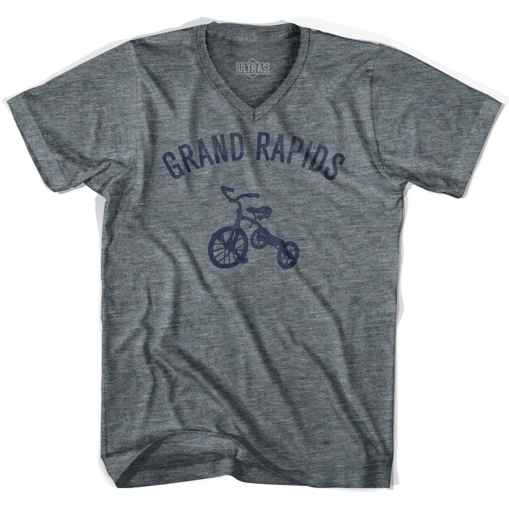 Grand Rapids City Adult Tricycle Tri-Blend V-Neck T-Shirt - Comfortable Casual Wear for Cycling, Outings & Everyday Use