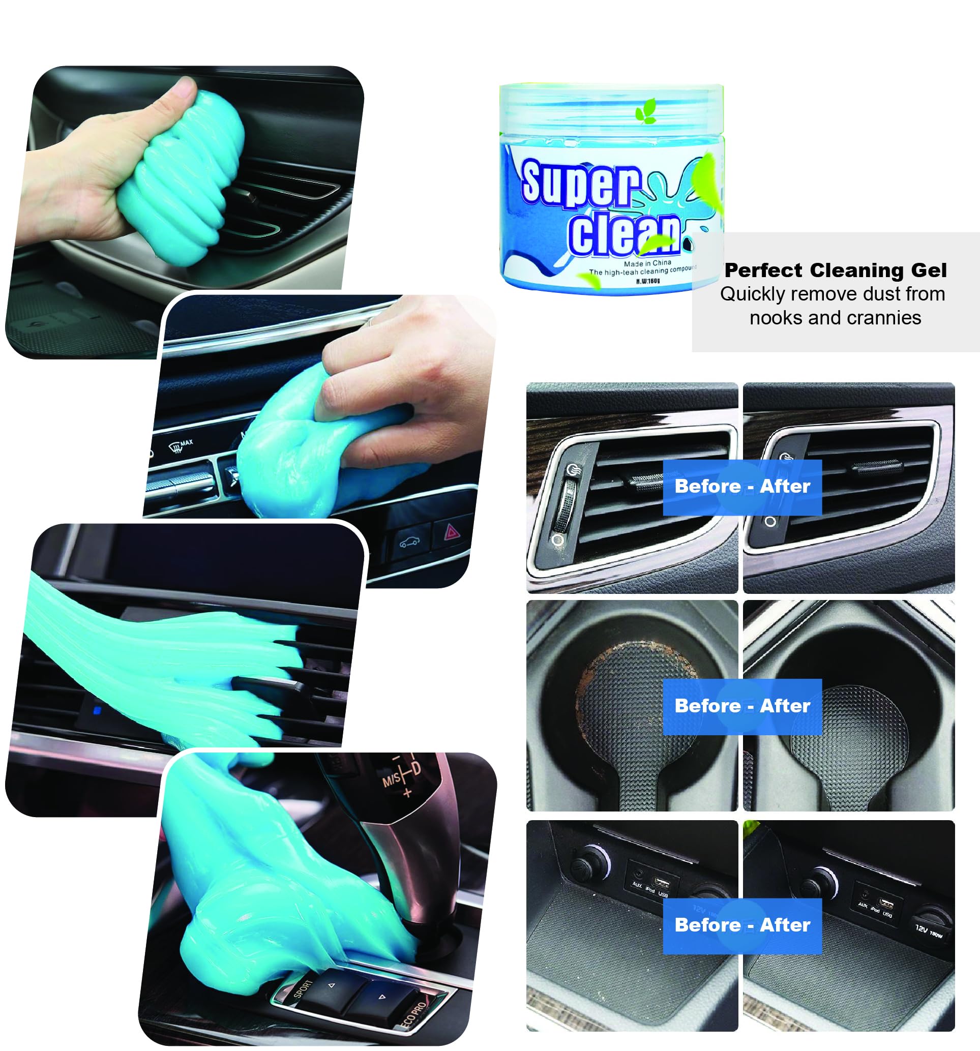 Professional Interior Car Cleaning Kit - Dashboard, Seats & Carpet Cleaner for Cars, Trucks, SUVs, RVs | Auto Detailing Supplies for Deep Cleaning & Maintenance | Perfect for Home, Office & Travel Use