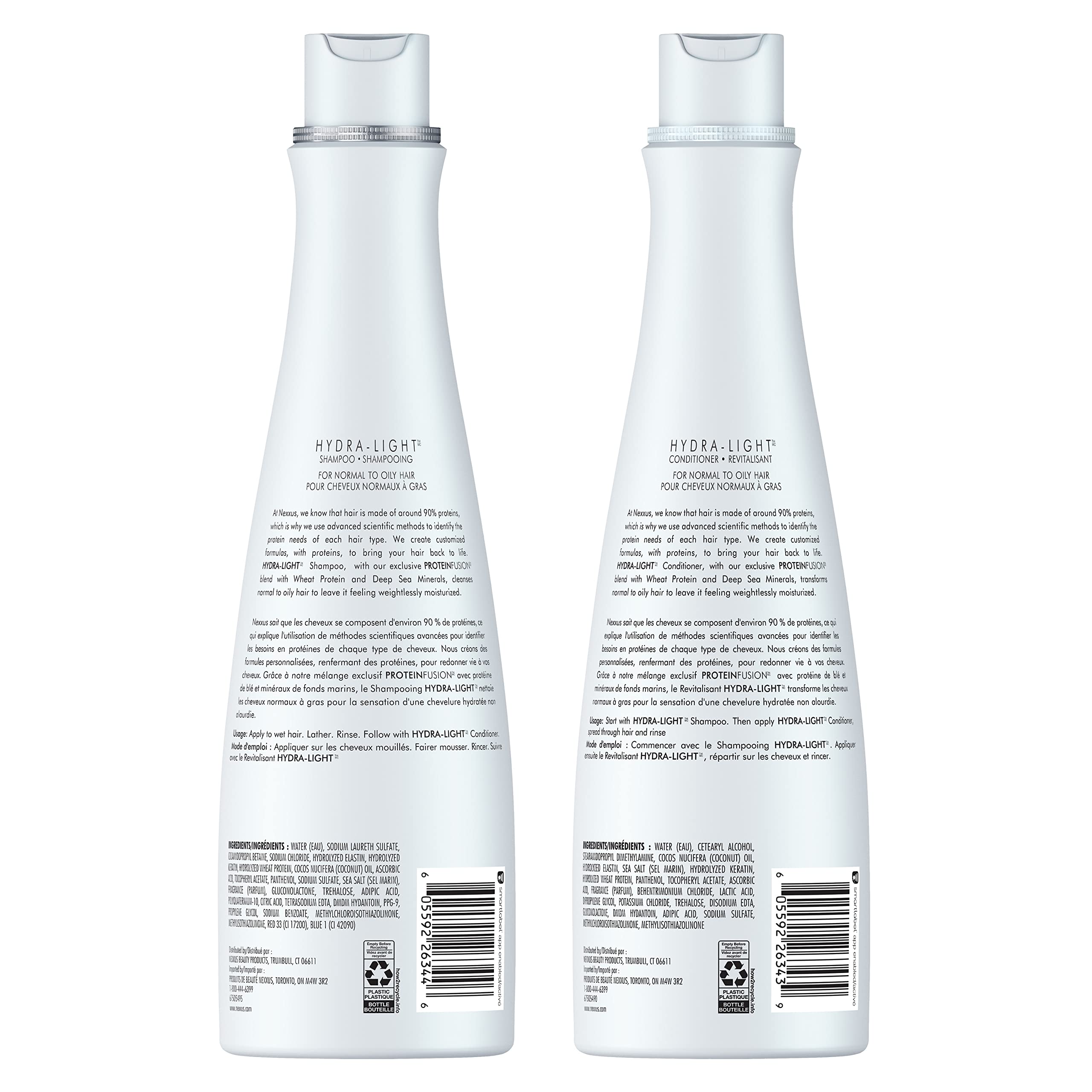 Nexxus Hydra-Light Shampoo and Conditioner Set for Oily Hair - 2 x 13.5 oz with Proteinfusion Blend | Deep Cleansing & Weightless Hydration | Perfect for Daily Hair Care Routine