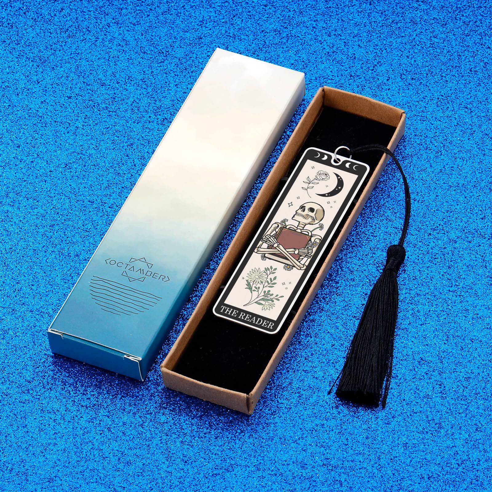 Funny Tarot Skeleton Bookmark - Unique Book Lover Gift for Women & Men, Halloween & Christmas Stocking Stuffer, Birthday Present for Teens - Perfect for Horror Fans, Book Club Members & Tarot Enthusiasts