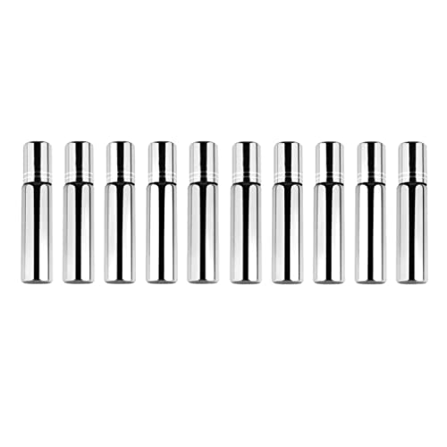 FOMIYES 10 Pack Glass Roller Bottles for Essential Oils - Refillable Deodorant Roll-On Containers, Travel Size Aromatherapy Perfume Dispenser - Perfect for DIY Blends, On-the-Go Use & Gift Packaging