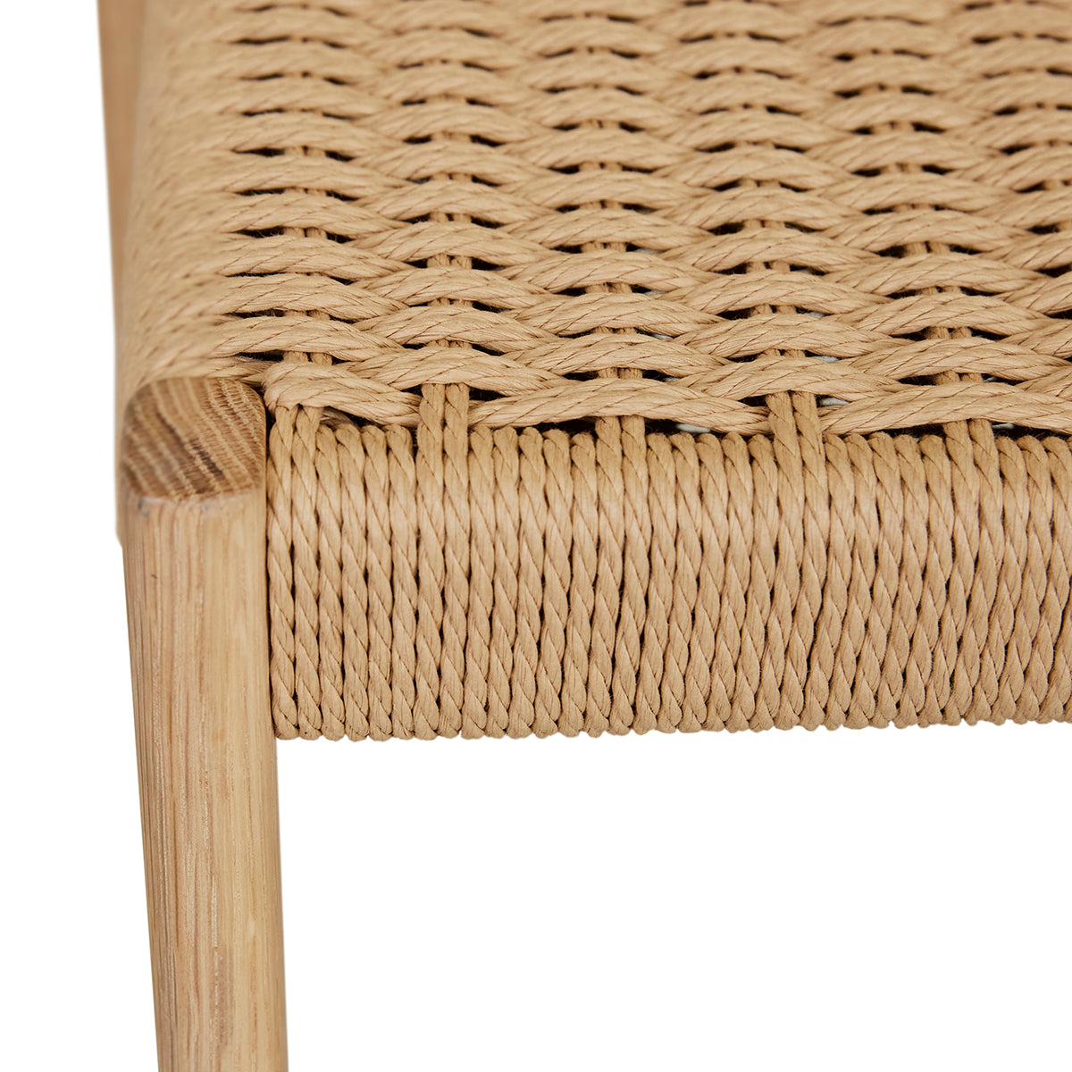 Anton Paper Cord Bar Stool - Natural Woven Seat, Adjustable Height, Modern Kitchen & Dining Room Furniture for Home, Bar, Cafe, and Restaurant Use