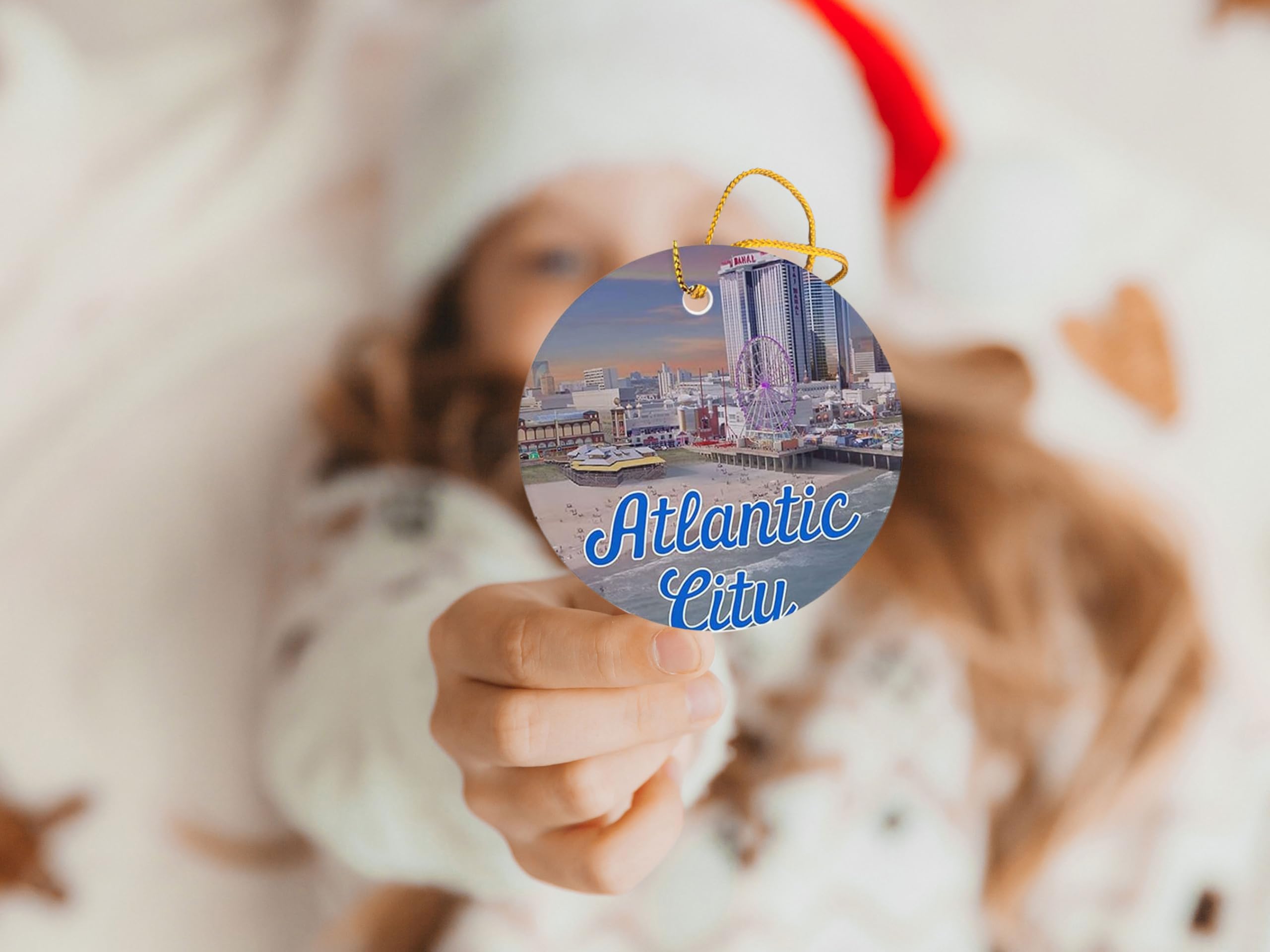 Atlantic City Ceramic Christmas Ornament - 3