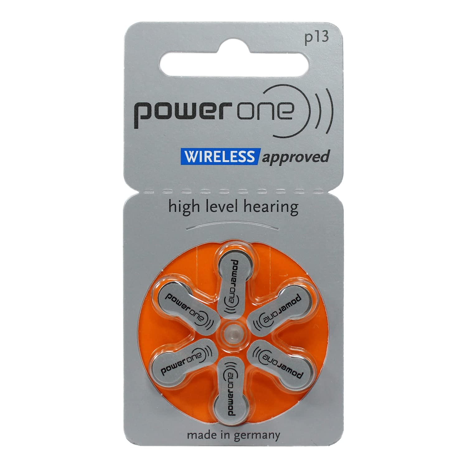 Power One Size 13 Zinc Air Hearing Aid Batteries (60 Count, 2 Pack) - Long-Lasting for Hearing Aids & Medical Devices