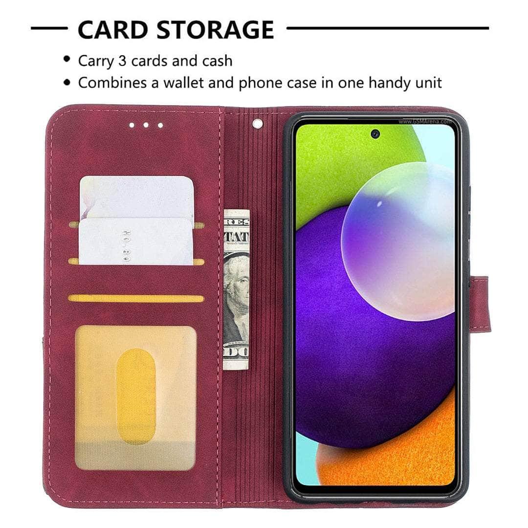 Samsung Galaxy A54 Flip Leather Wallet Case - Premium Protective Cover with Card Holder & Kickstand for Daily Use & Travel