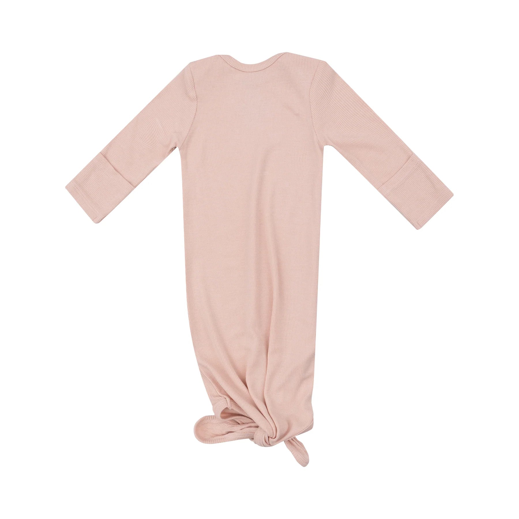 Elegant Knotted Gown with Ribbed Texture in Pale Blush - Perfect for Weddings, Parties & Special Occasions