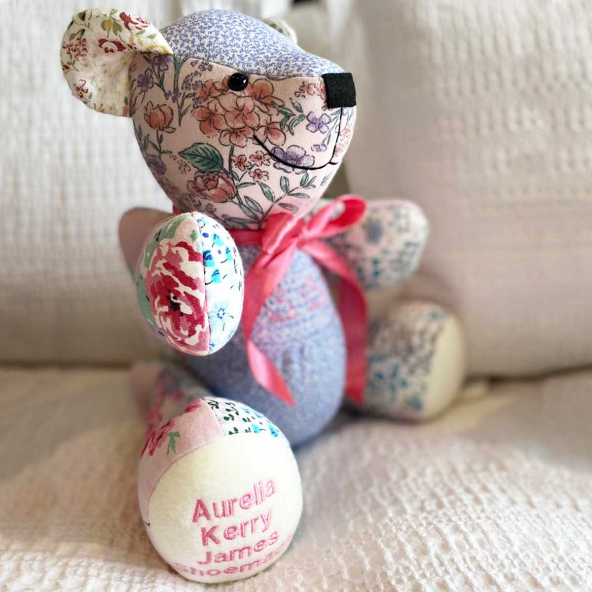Adorable Baby Clothes Keepsake Bear - Soft Plush Stuffed Animal Toy for Newborns & Toddlers - Perfect Gift for Baby Showers, Christenings & Nursery Decor