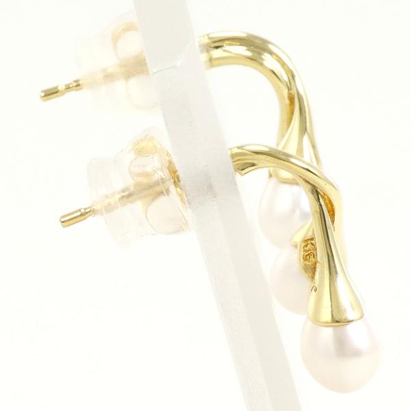 18K Yellow Gold Pearl Earrings for Women - Elegant Stud Earrings with Real Pearls - Perfect for Weddings, Parties & Special Occasions