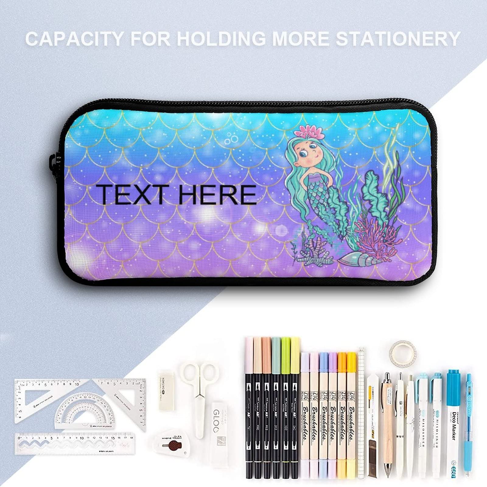 Custom Personalized Mermaid Backpack 3-Piece Set with Name - School Bookbag, Lunch Box & Pencil Case for Boys & Girls | Perfect for School, Travel & Gift Giving