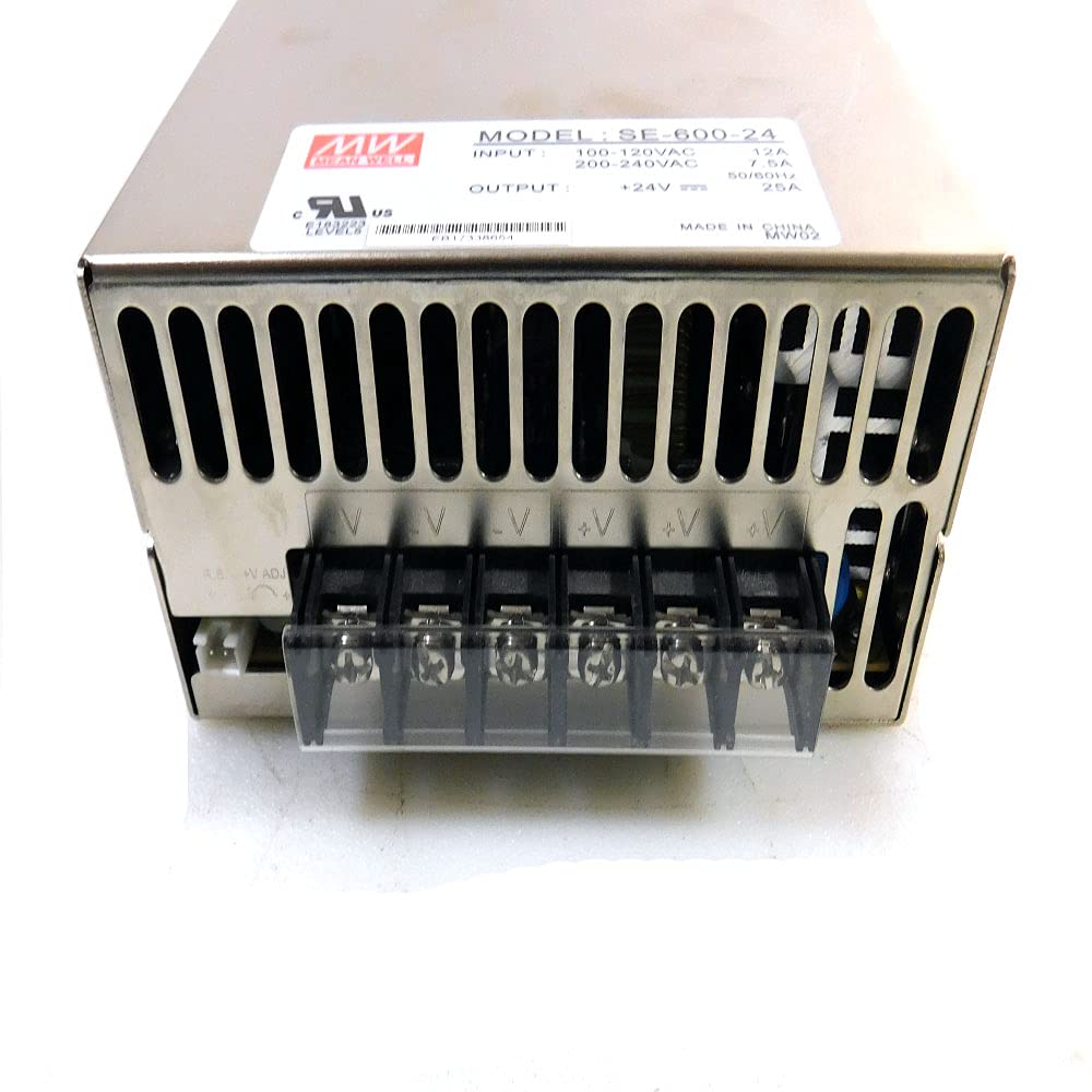 Mean Well SE-600-24 600W 24V DC Power Supply Unit (PSU) - Industrial Grade Switching Power Supply for LED Displays, CCTV Systems & Audio Equipment