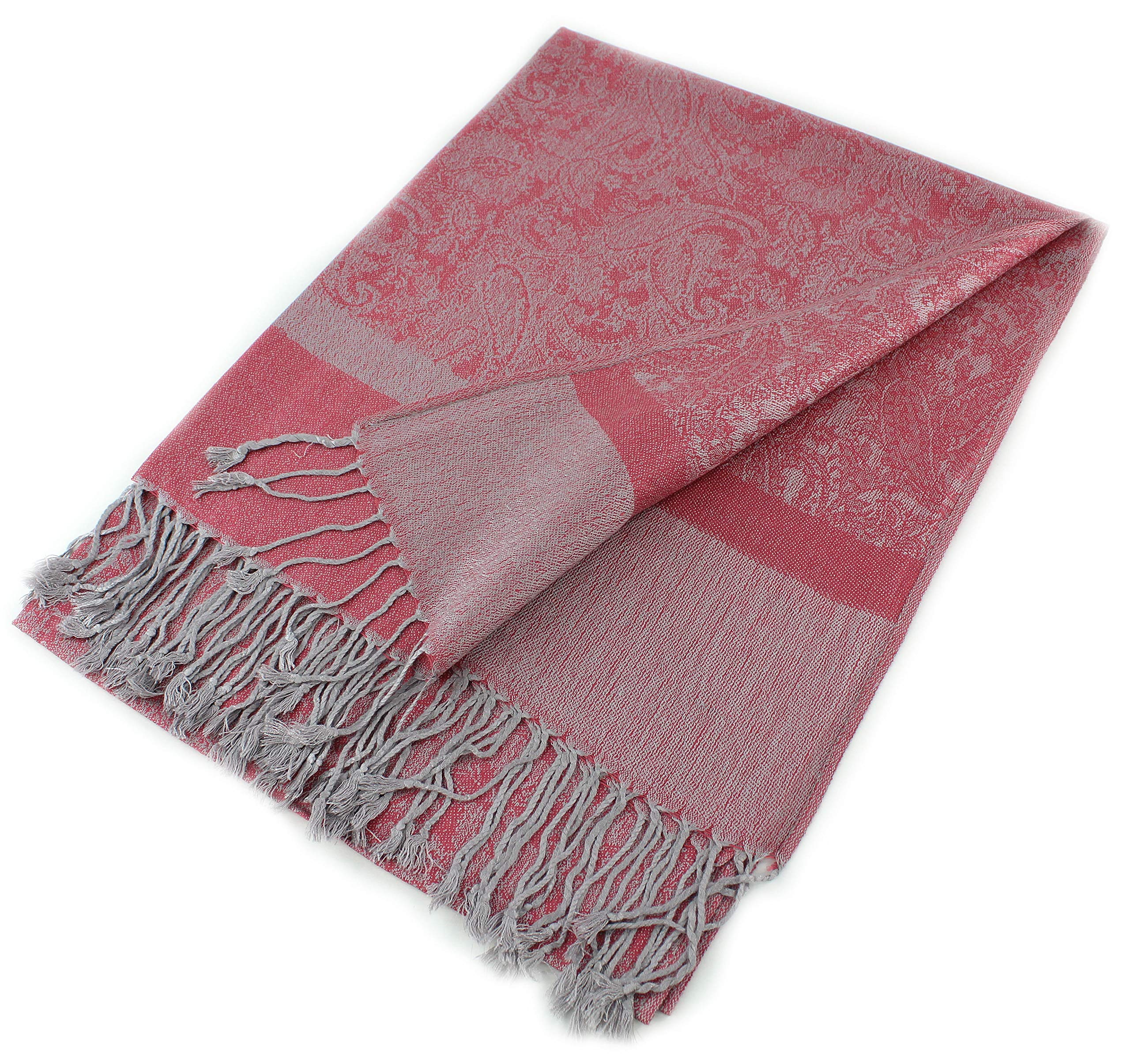 PASKMLNA Paisley Jacquard Pashmina Shawl - Soft Luxury Wrap Scarf & Stole for Women - Perfect for Weddings, Parties & Winter Fashion