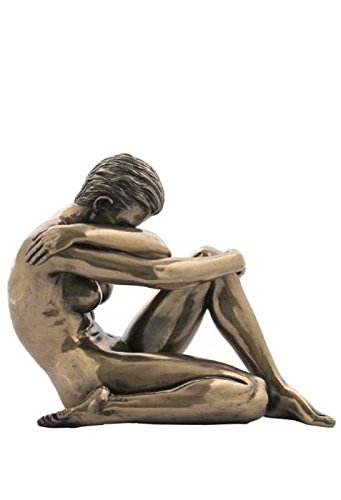 5.5 Inch Female Nude Figurine - Elegant Sitting Pose with Hand on Shoulder - Art Display Decor for Home, Office & Collectors (Realistic Sculpture) - Perfect for Modern Decor, Art Collections & Gift Giving