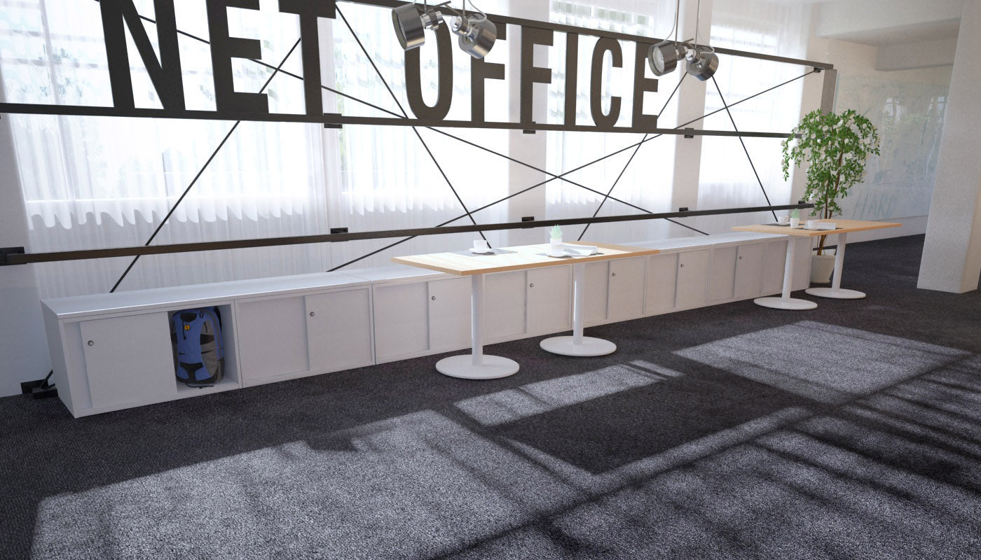 Low Profile 2-Door Sliding Credenza Cabinet - Modern Uniform Design for Living Room, Bedroom, or Office Storage