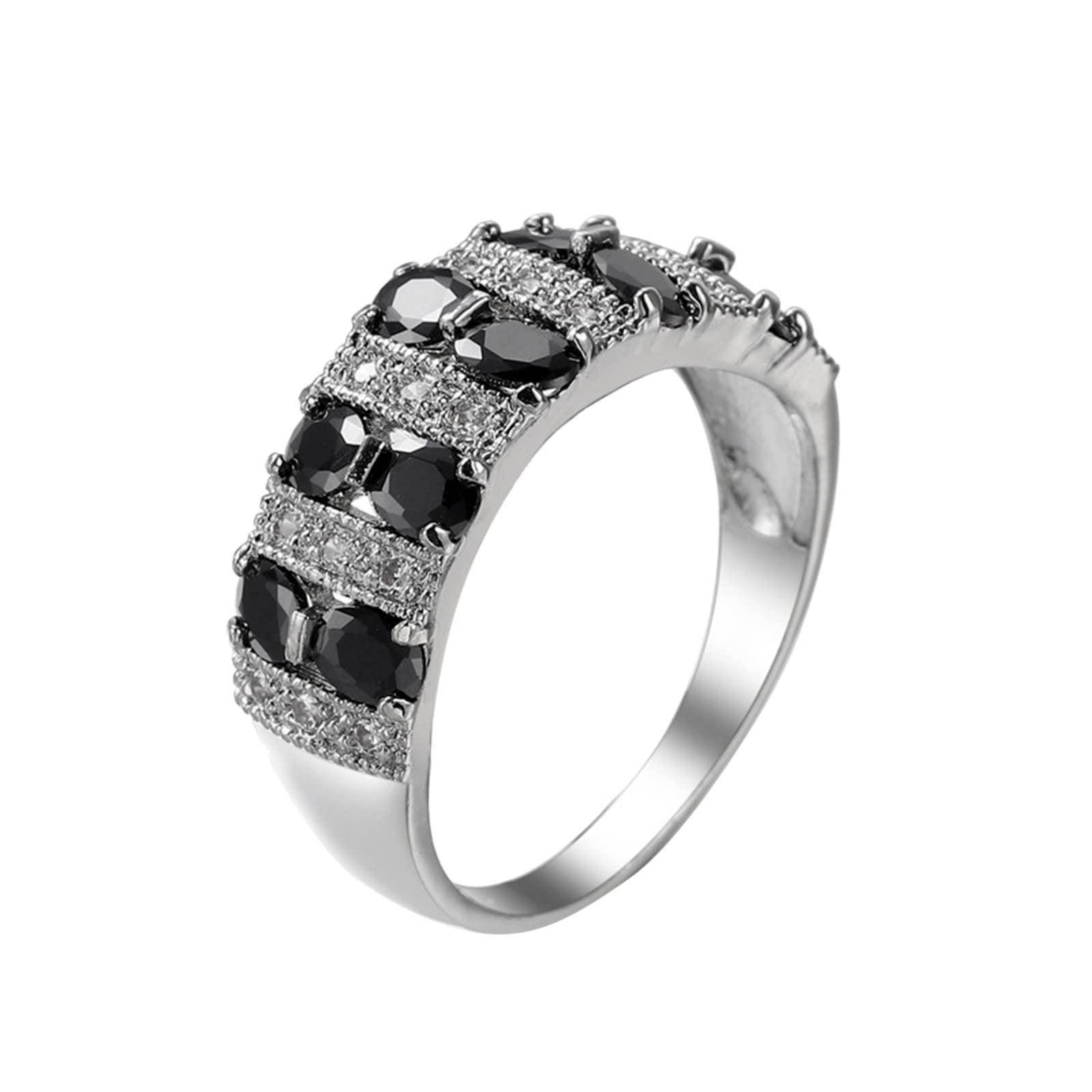 Trendy Silver Women's Fashion Full Zircon Diamond Ring - Elegant Jewelry for Ladies & Men | Perfect for Weddings, Parties & Everyday Wear