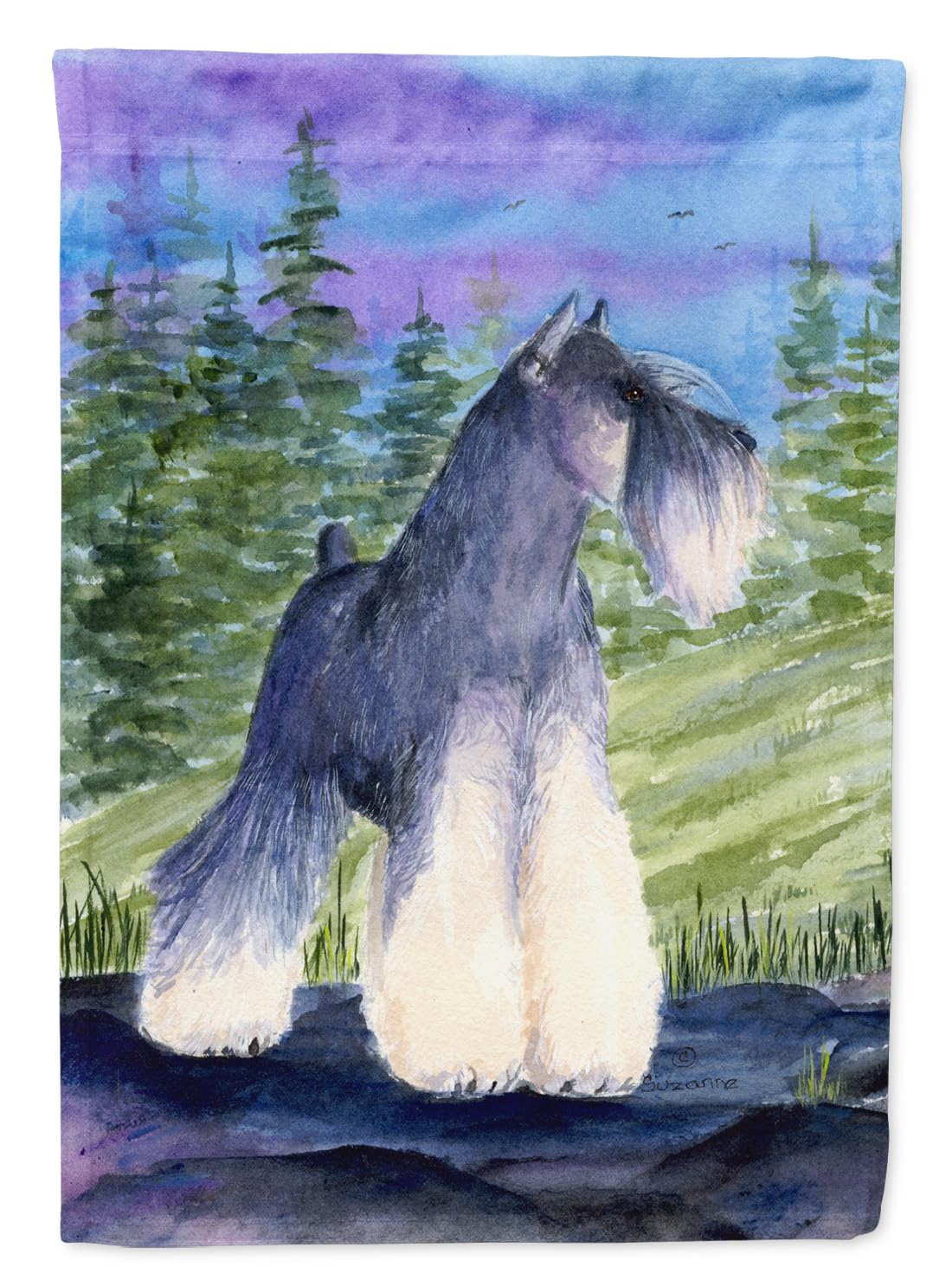 Caroline's Treasures SS1061GF Schnauzer Garden Flag - Colorful Decorative Yard Banner for Mailbox, Patio, Flower Beds & Outdoor Decor | Weather-Resistant Multicolor Dog Artwork for Garden & Lawn