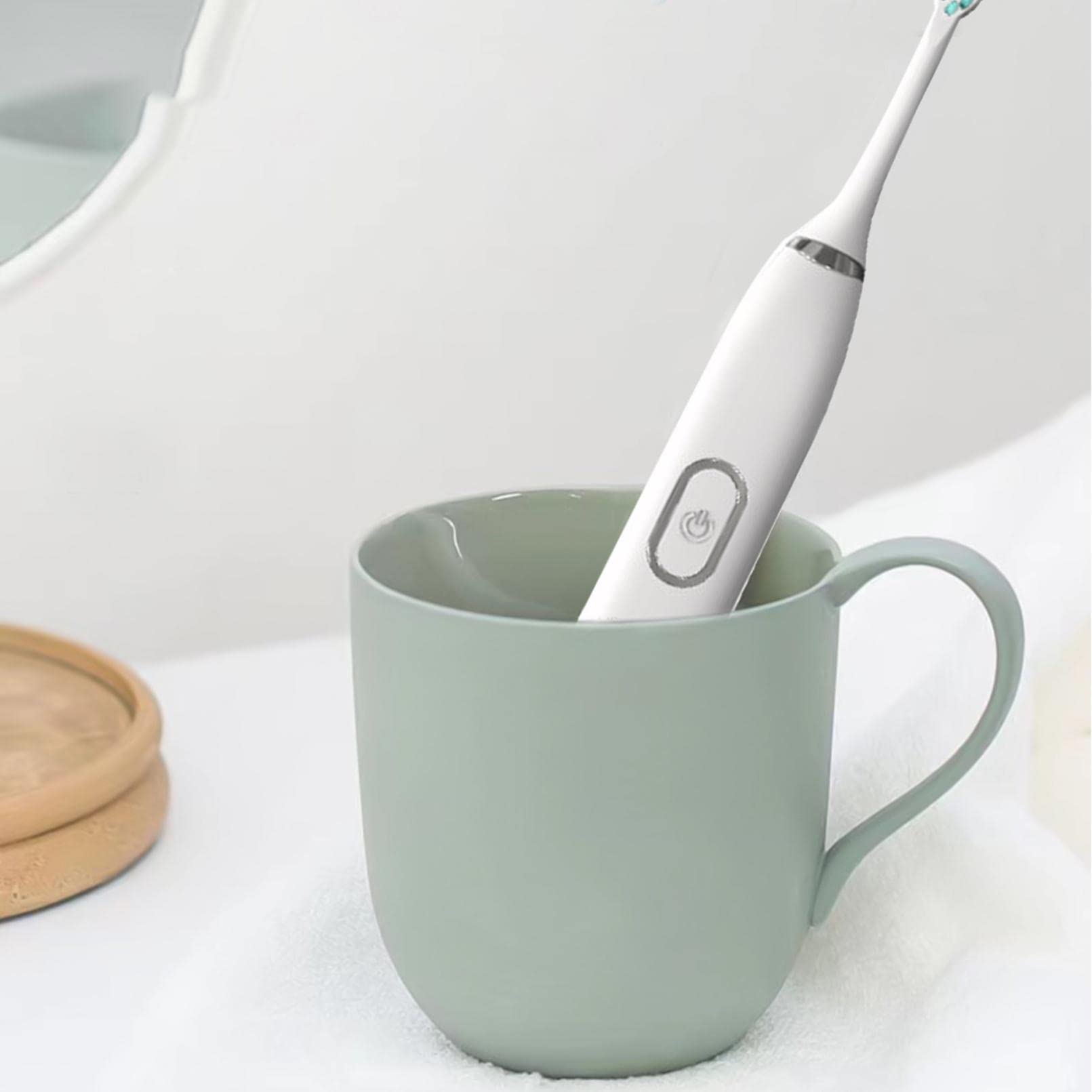 Sonic Electric Toothbrush for Adults - Rechargeable Deep Cleaning Toothbrush with 5 Modes, Smart Timer, Waterproof Design & 2 Brush Heads - Perfect for Travel & Home Oral Care (White)