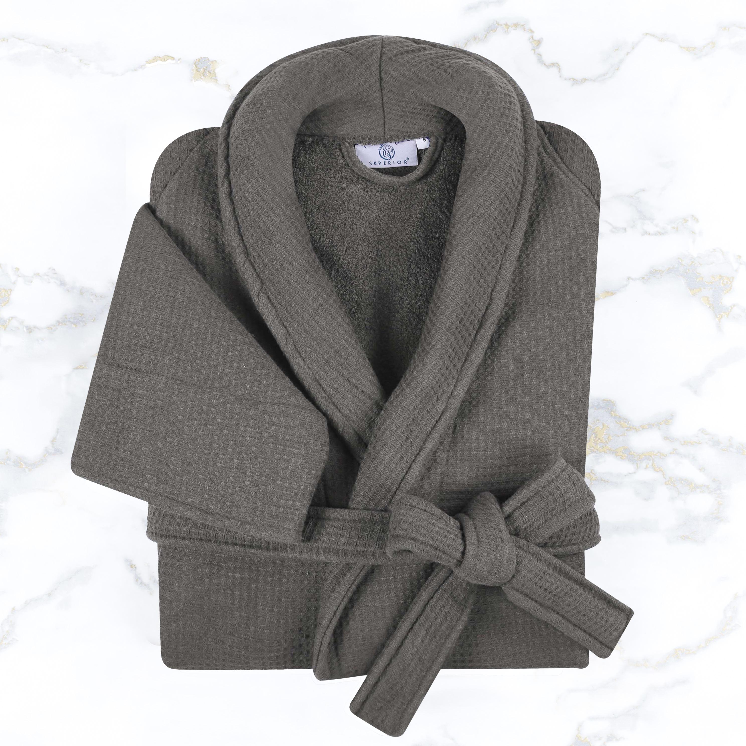 Premium Waffle Weave Cotton Bathrobe - Ultra Soft & Lightweight Unisex Oversized Robe for Men & Women | Perfect for Spa, Lounge & Post-Shower Comfort