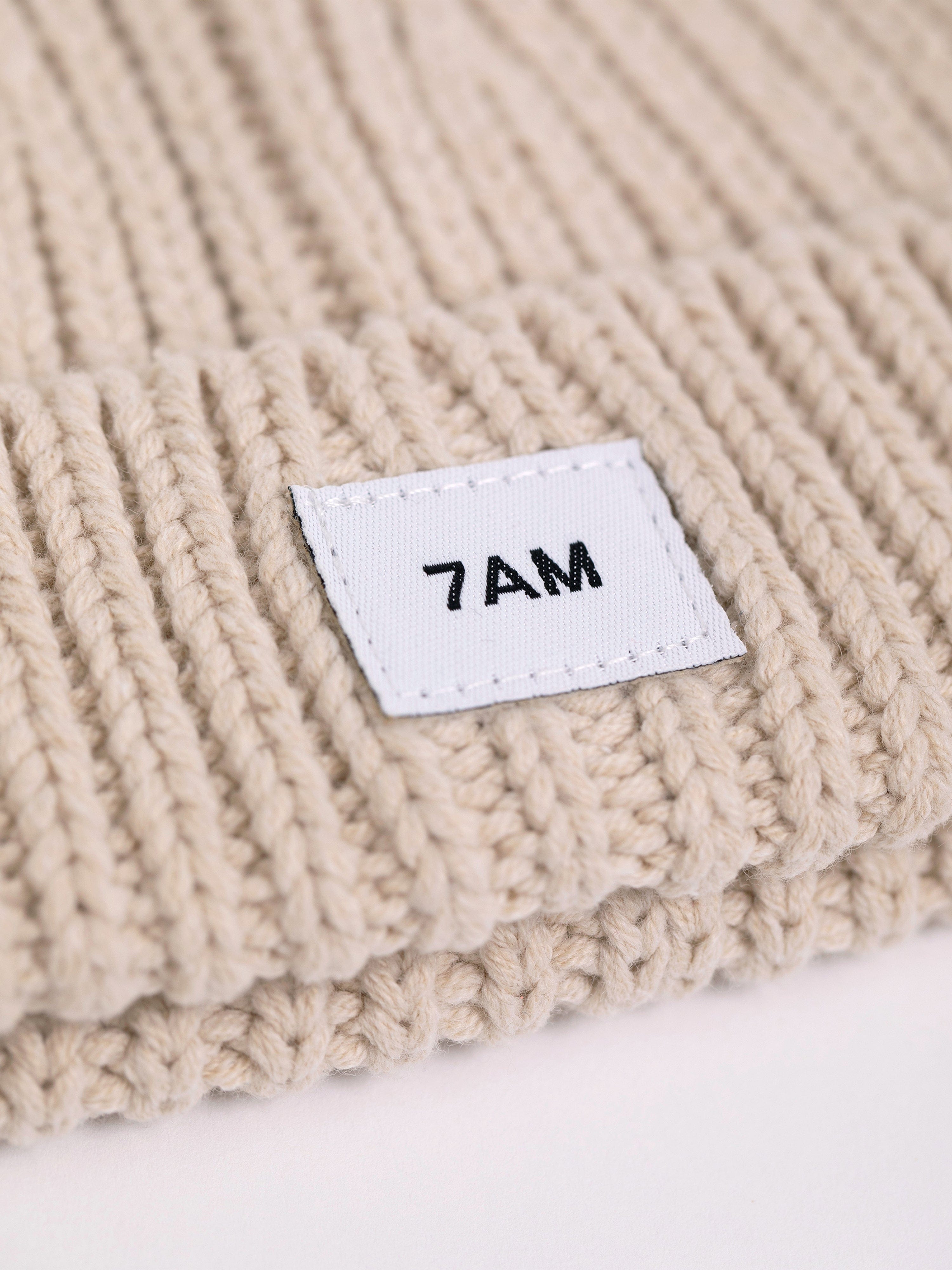 7AM Enfant Baby Chunky Beanie Hat in Beige - Soft Winter Knit Hat for Infants & Toddlers - Perfect for Cold Weather & Outdoor Activities