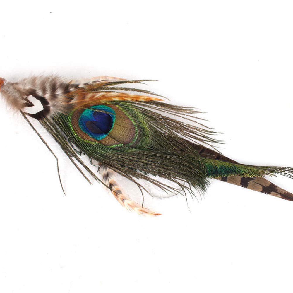Handmade Bohemian Hippie Feather Hair Extensions with Clip Comb - Women's Fashion Boho Feather Headpiece & Indian Headdress for DIY Hair Accessories | Perfect for Festivals, Parties & Boho-Chic Styling