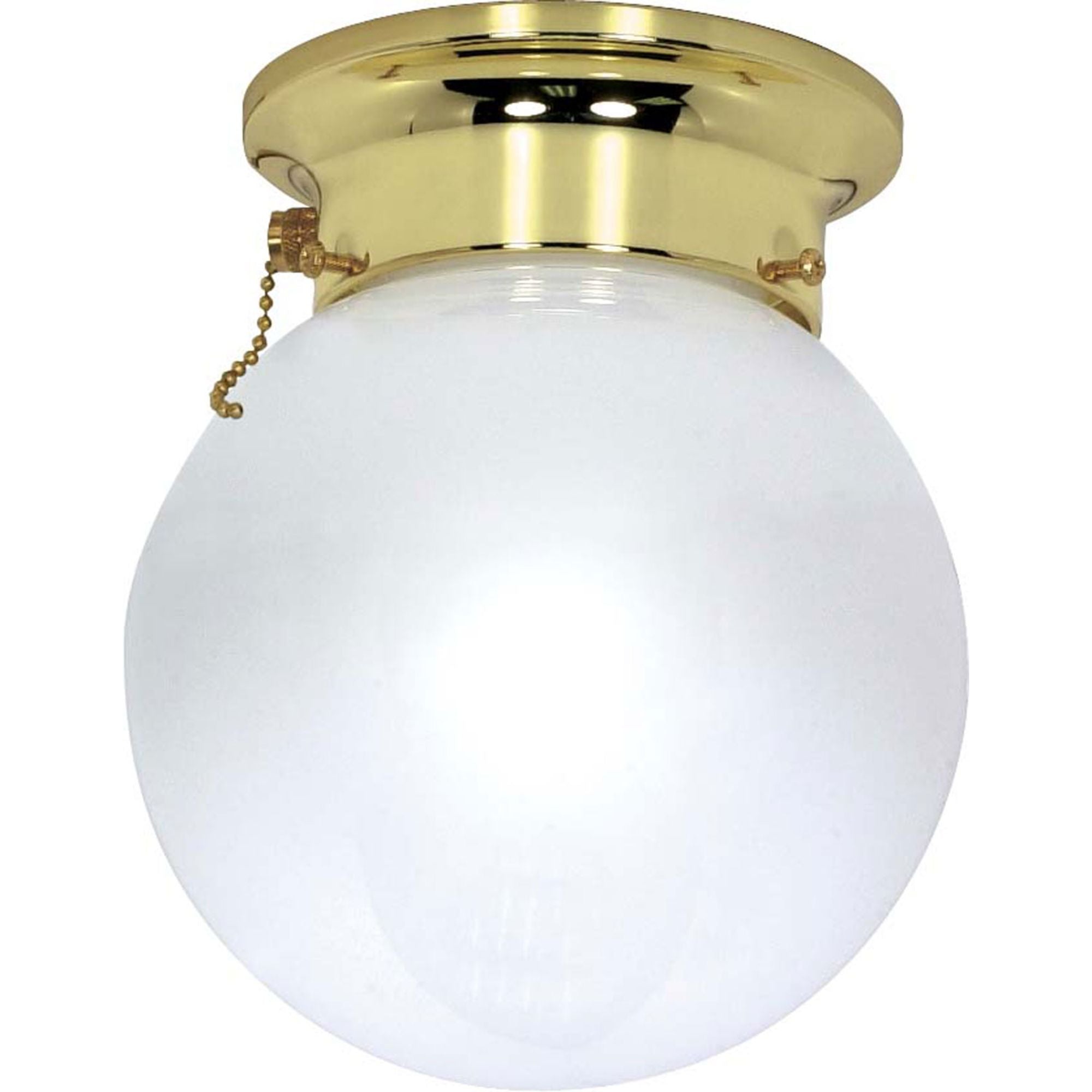 6 Inch Semi Flush Mount Ceiling Light Fixture - 120V Polished Brass Finish for Bedroom, Hallway & Entryway Lighting