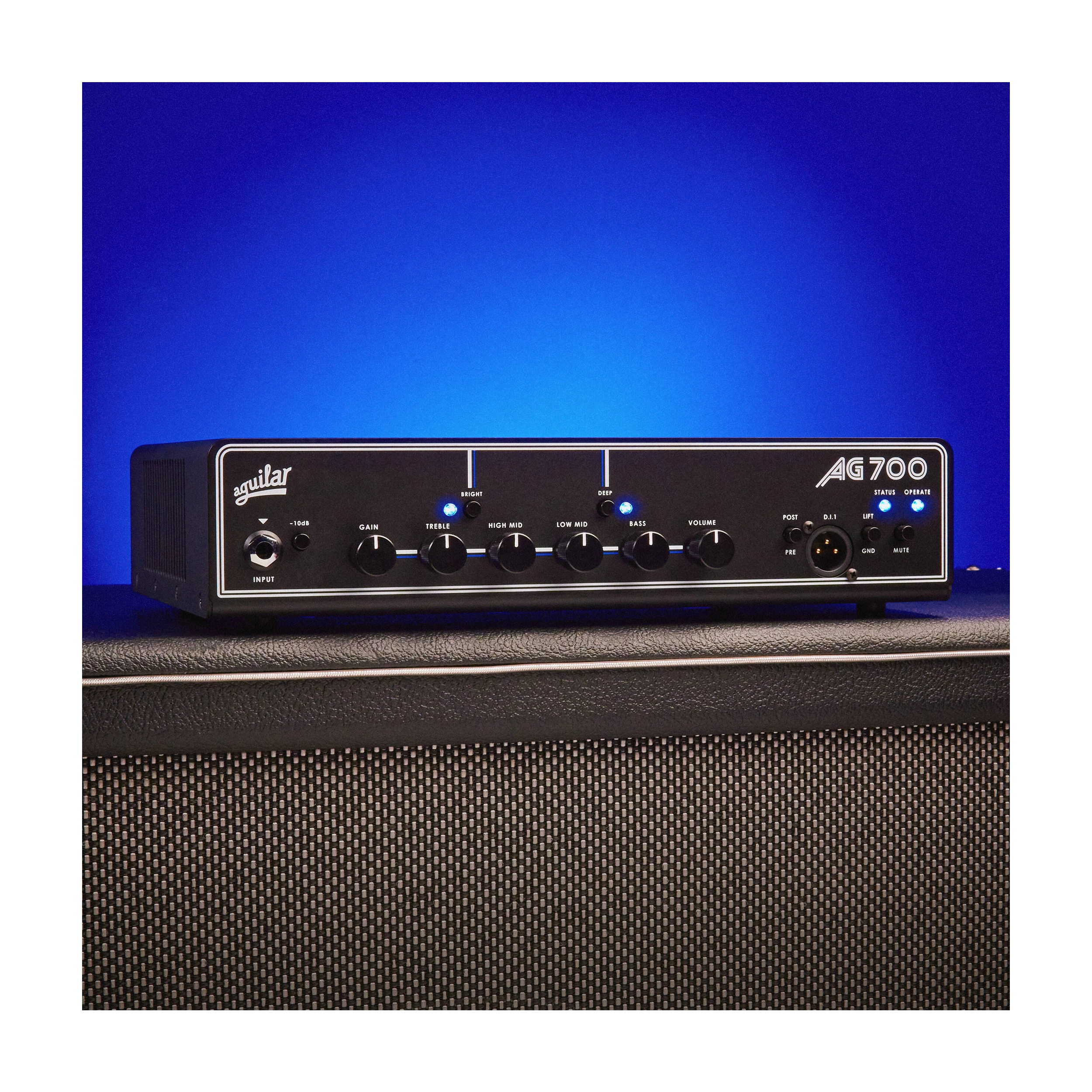 Aguilar AG700V2 Gen 2 700W Bass Amp Head - Professional Bass Guitar Amplifier for Live Performances & Studio Recording