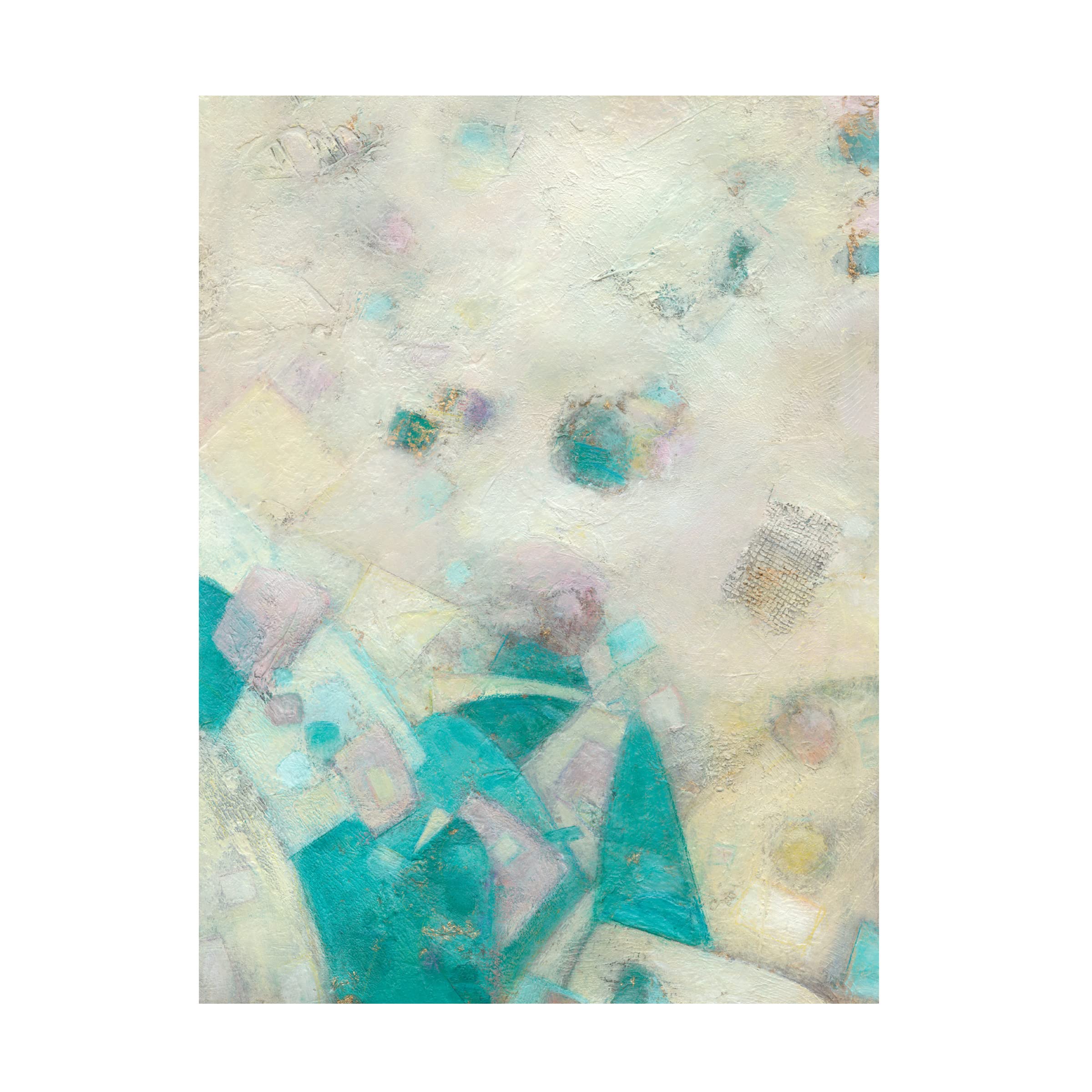 Beverly Crawford 'Turquoise Celebration I' Canvas Wall Art - Handmade Modern Abstract Painting for Living Room, Bedroom & Office Decor