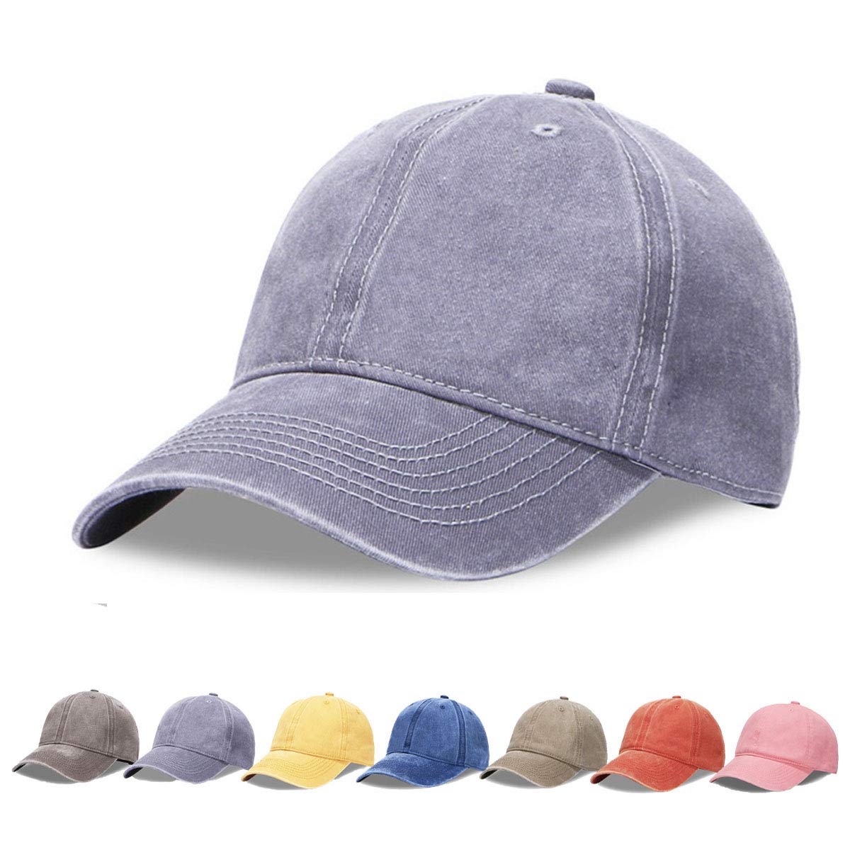 Vintage Washed Denim Baseball Cap - Adjustable Unisex Dad Hat for Men & Women - DIY Customizable Plain Hat for Casual Wear, Outdoor Activities & Fashion Accessories