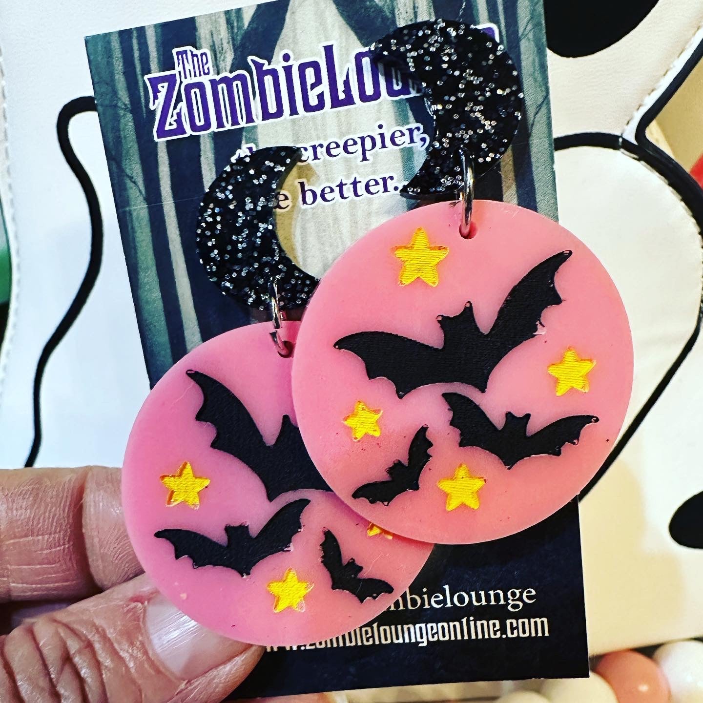 Pastel Bats and Stars Stud Earrings - Cute Halloween Jewelry for Women - Perfect for Costume Parties, Cosplay, and Everyday Goth Fashion
